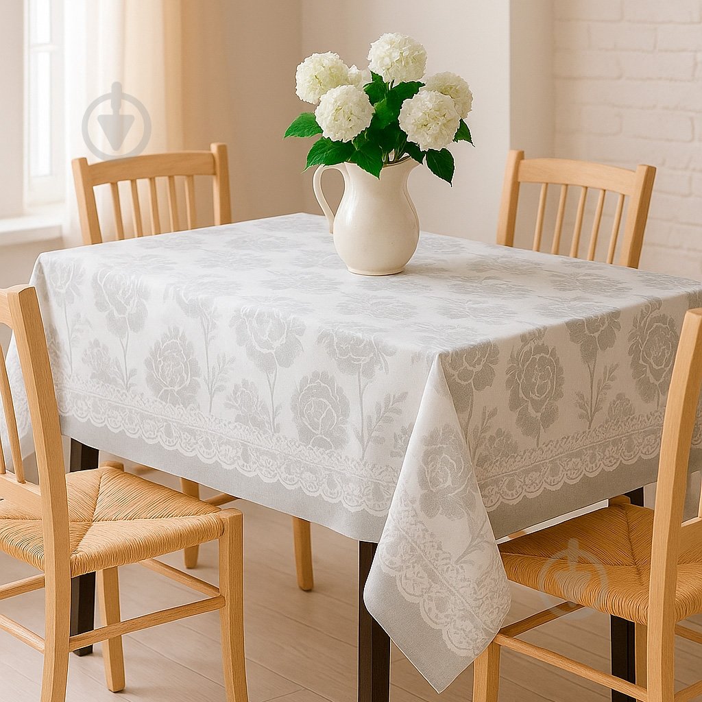 Клеенка на стол UP! (Underprice) на подкладке 1,37м  белый с принтом PW195-R1393-1-2 - фото 1