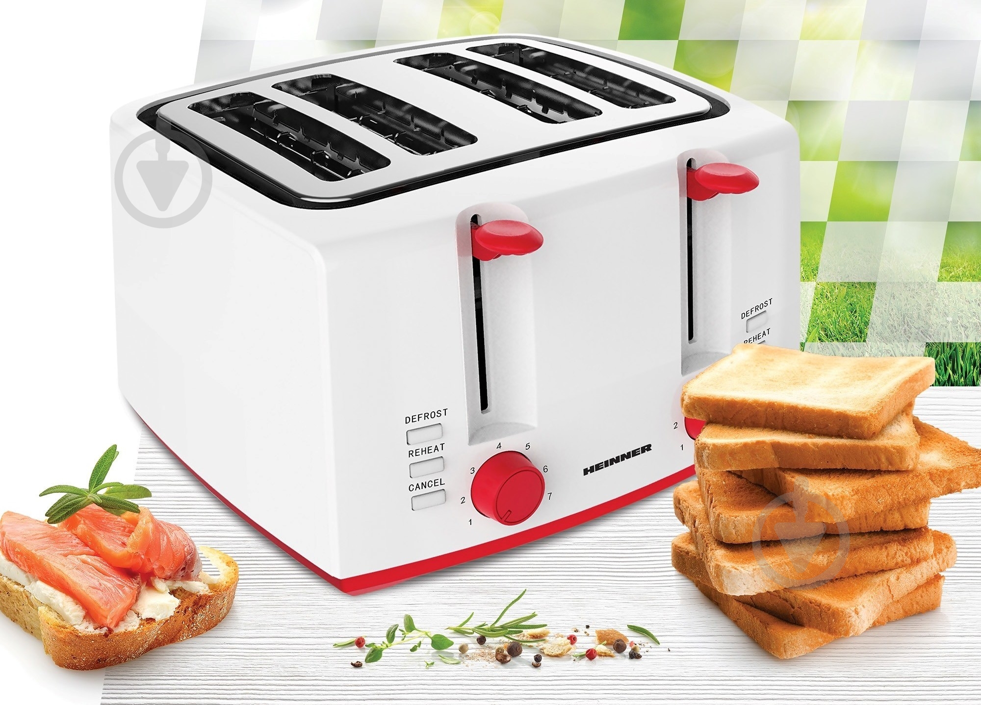 Тостер Heinner HTP-1300WHR - фото 2 Тостер Heinner HTP-1300WHR - фото 2
