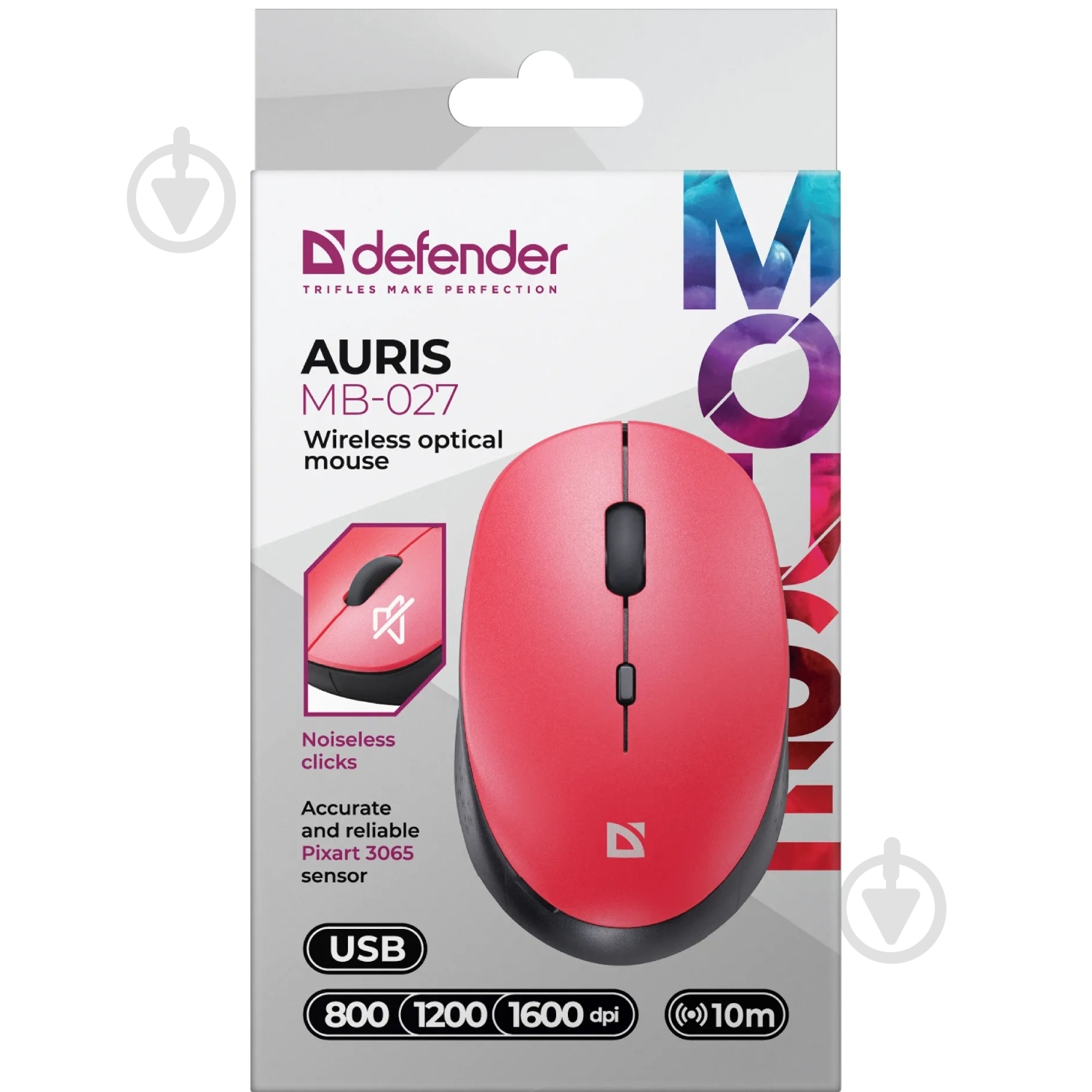 Мышь Defender Auris MB-027 black/red (52026) - фото 3