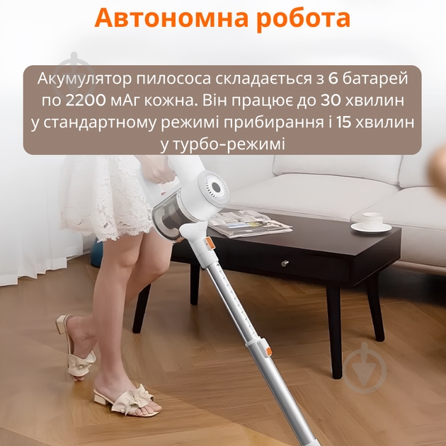 Пылесос аккумуляторный Xiaomi Lydsto YM-V9-W03 white - фото 4 Пылесос аккумуляторный Xiaomi Lydsto YM-V9-W03 white - фото 4