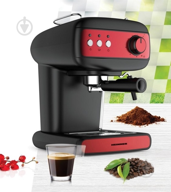 Кофеварка рожковая Heinner HEM-1100BKRD - фото 2