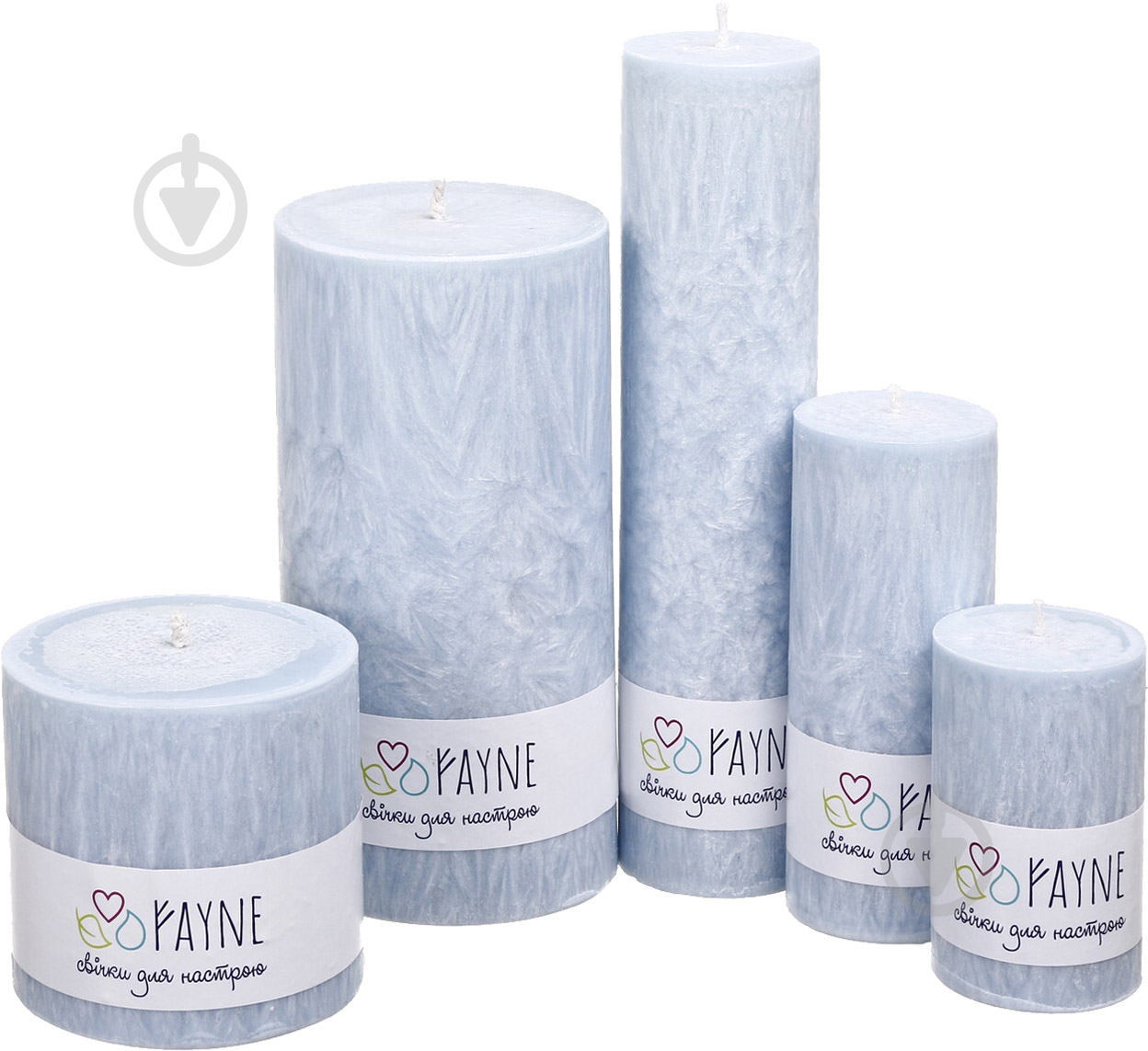 Свічка Циліндр пальмова блакитна 10х10 см ТМ FAYNE - фото 4