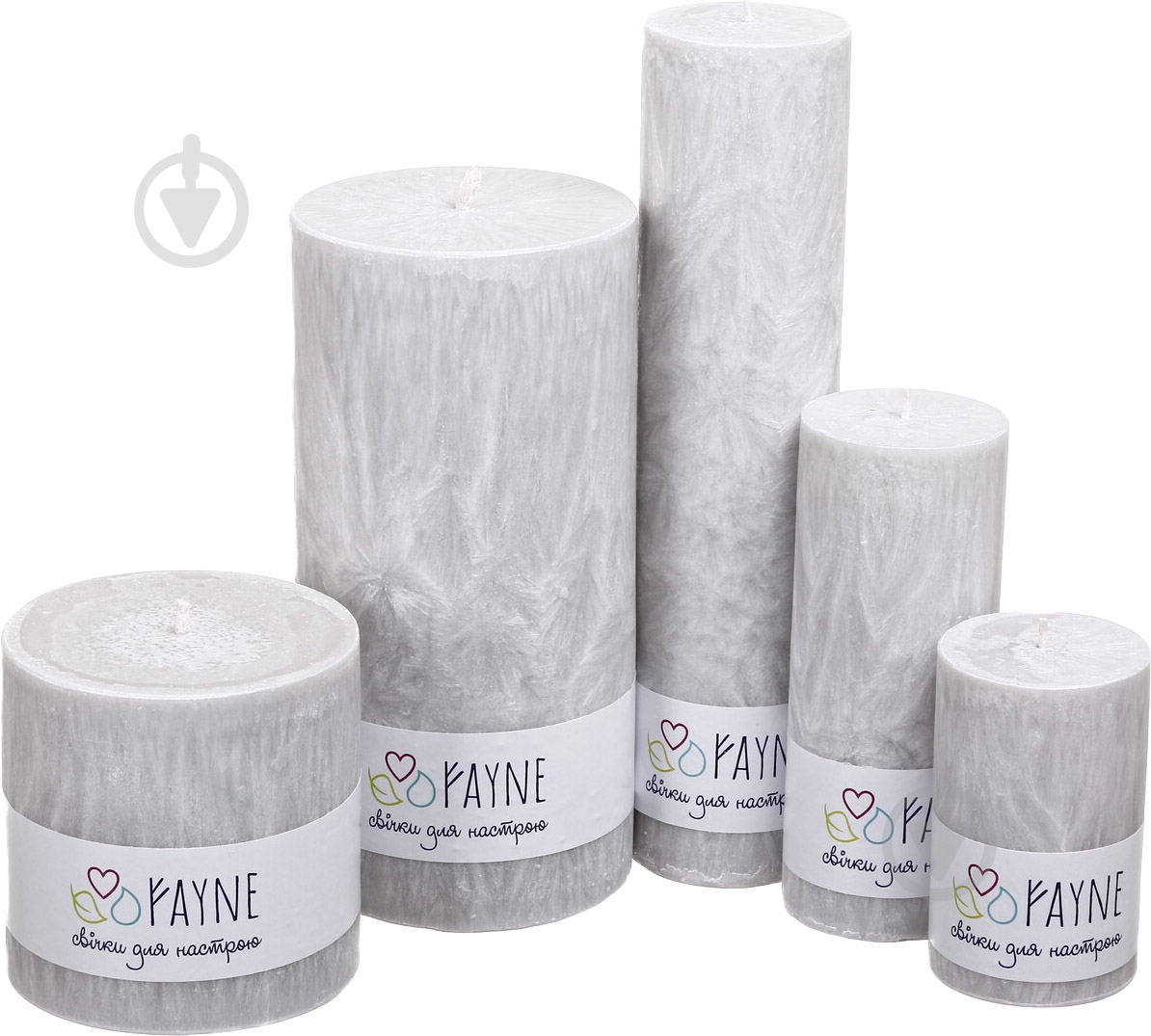 Свічка Циліндр пальмова сіра 6х15 см ТМ FAYNE - фото 4
