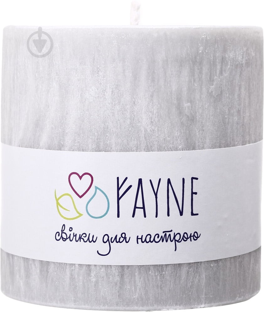 Свічка Циліндр пальмова сіра 10х10 см ТМ FAYNE - фото 1