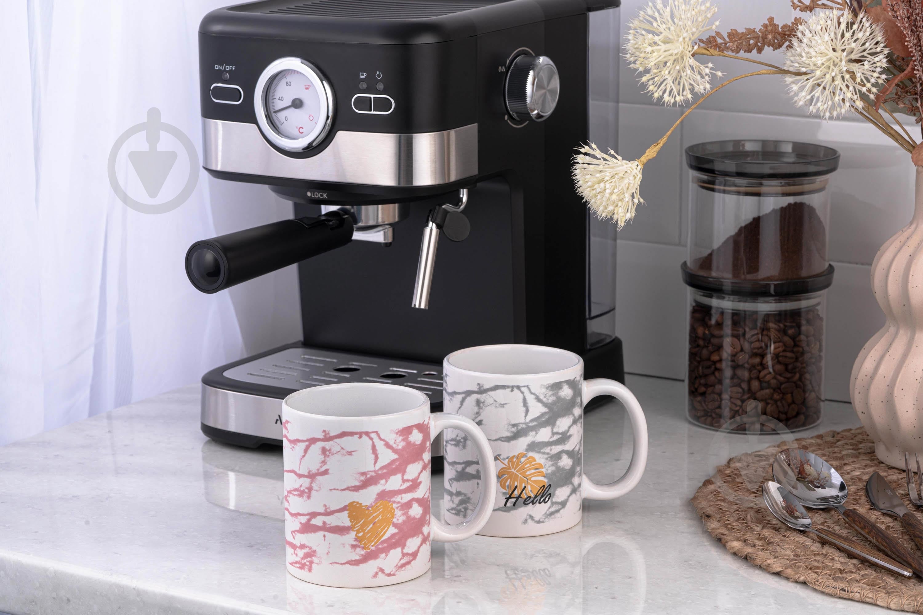 Чашка Ardesto Hello 350 мл бело-розовая AR3048WP - фото 2