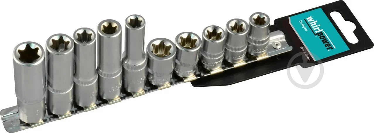 Набір головок Whirlpower 1/4"DR E5-E10 10 шт. 23360 - фото 1