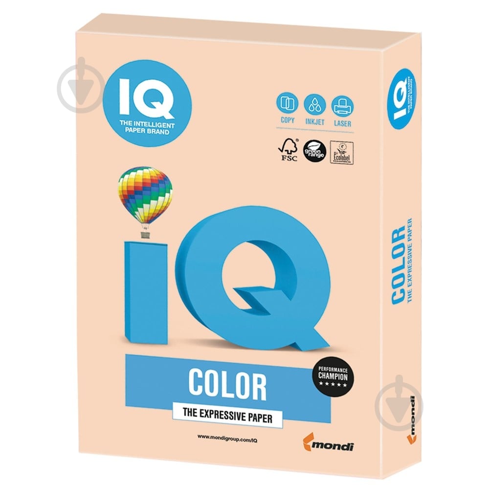 Папір офісний кольоровий IQ A4 160 г/м персиковий 250 аркушів - фото 1 Папір офісний кольоровий IQ A4 160 г/м персиковий 250 аркушів - фото 1