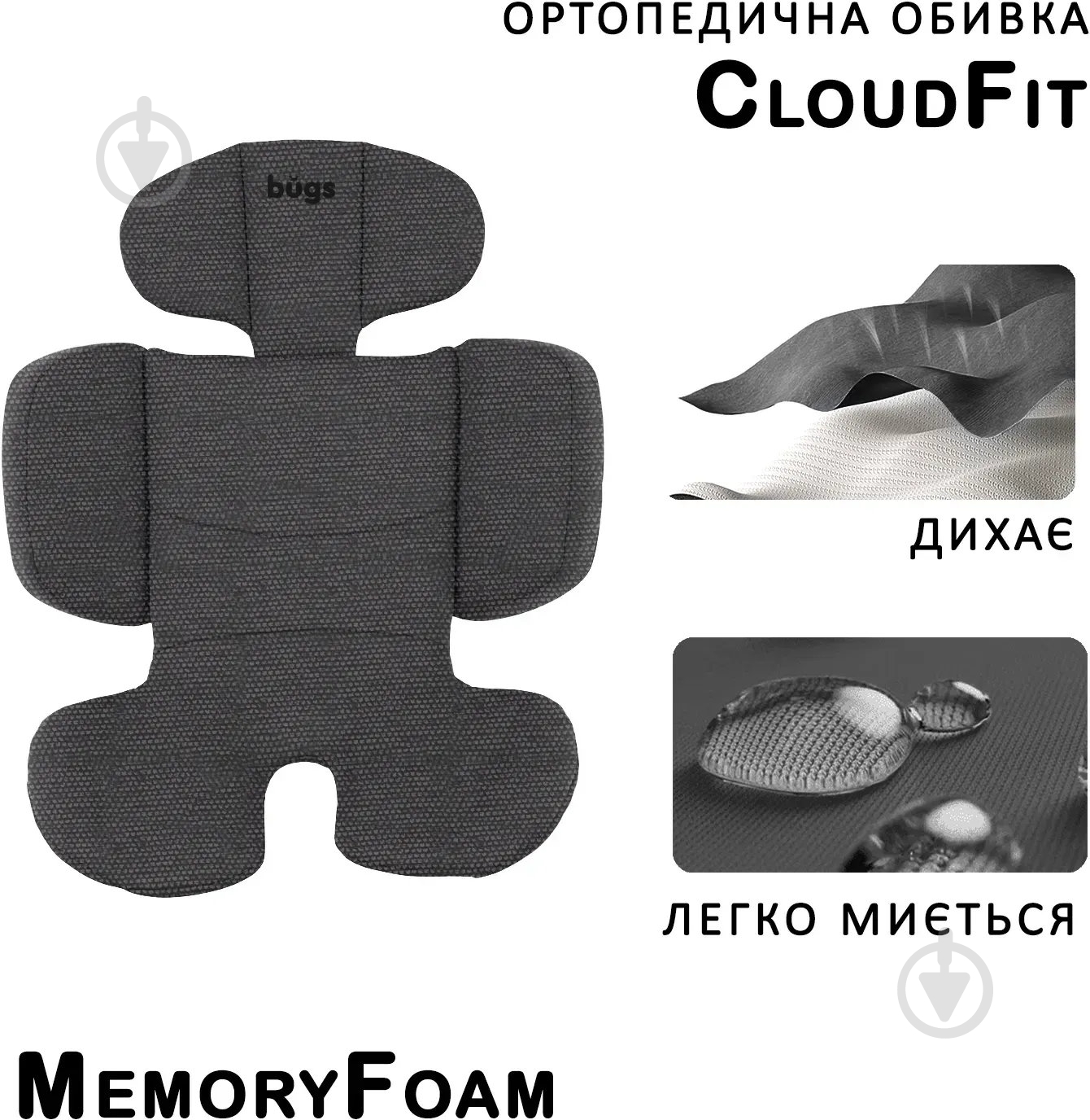 Автокресло Bugs Aera 360 Forest Pine светло-серый grey - фото 9