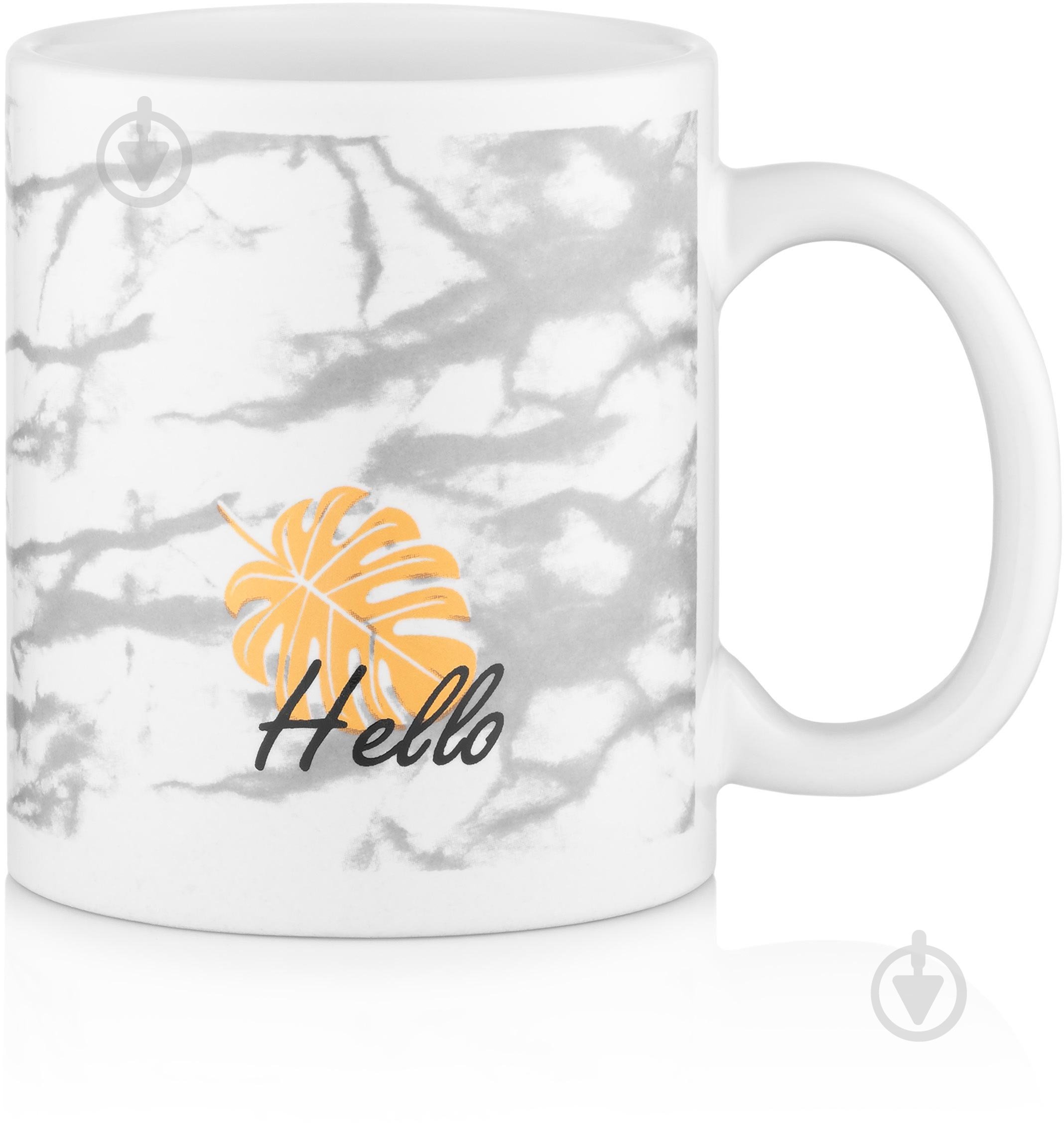 Чашка Ardesto Hello 350 мл бело-серая AR3048WG - фото 4