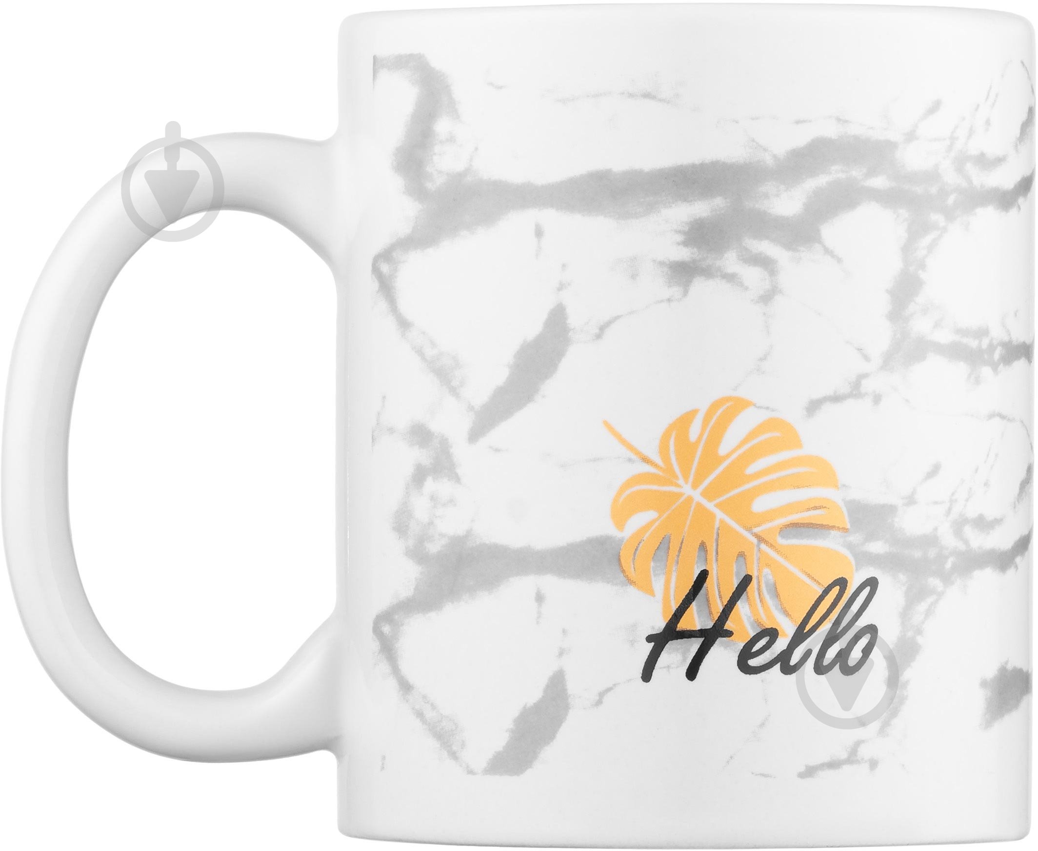 Чашка Ardesto Hello 350 мл бело-серая AR3048WG - фото 5