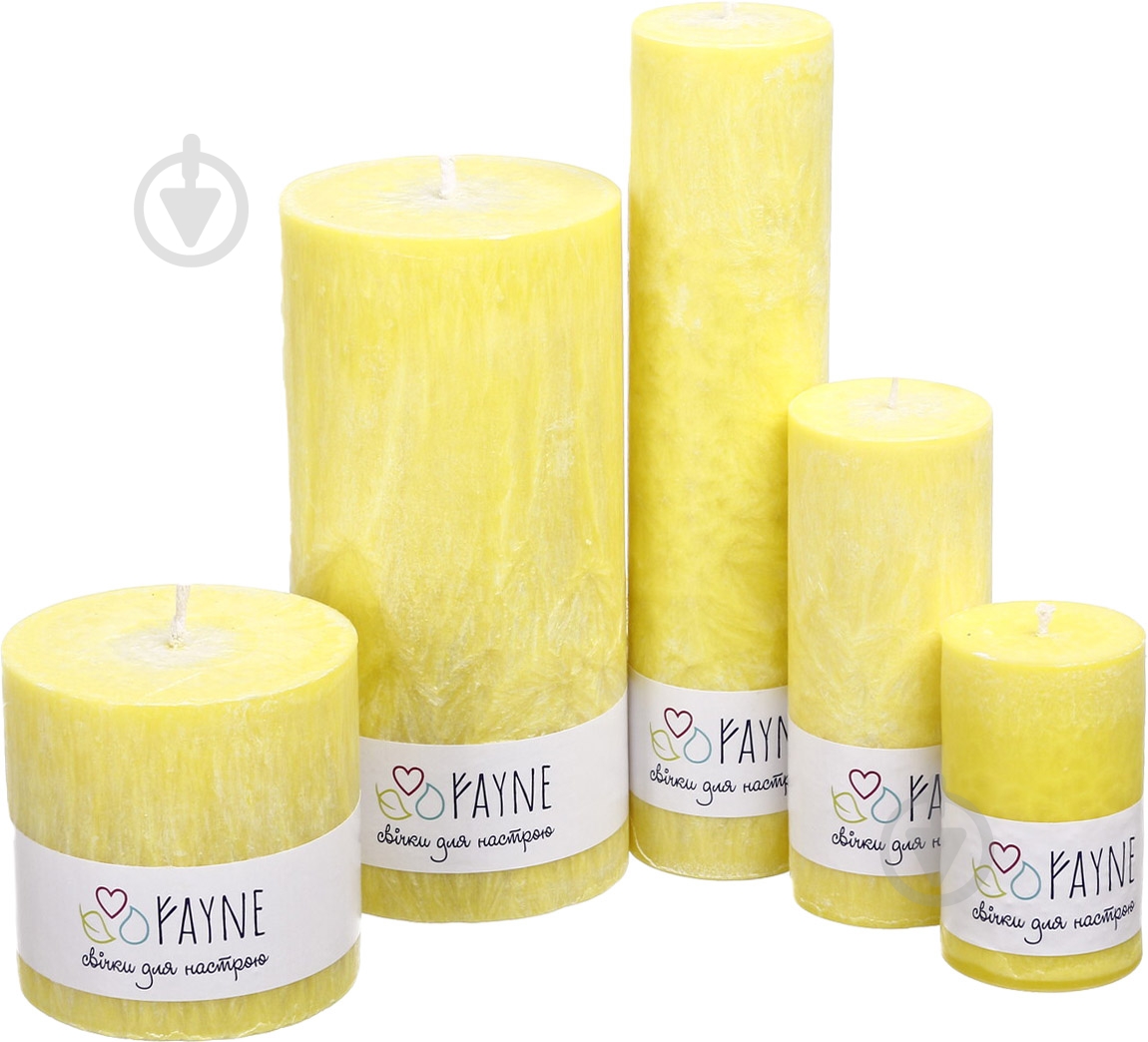 Свічка Циліндр пальмова жовта 6х26 см ТМ FAYNE - фото 4 Свічка Циліндр пальмова жовта 6х26 см ТМ FAYNE - фото 4