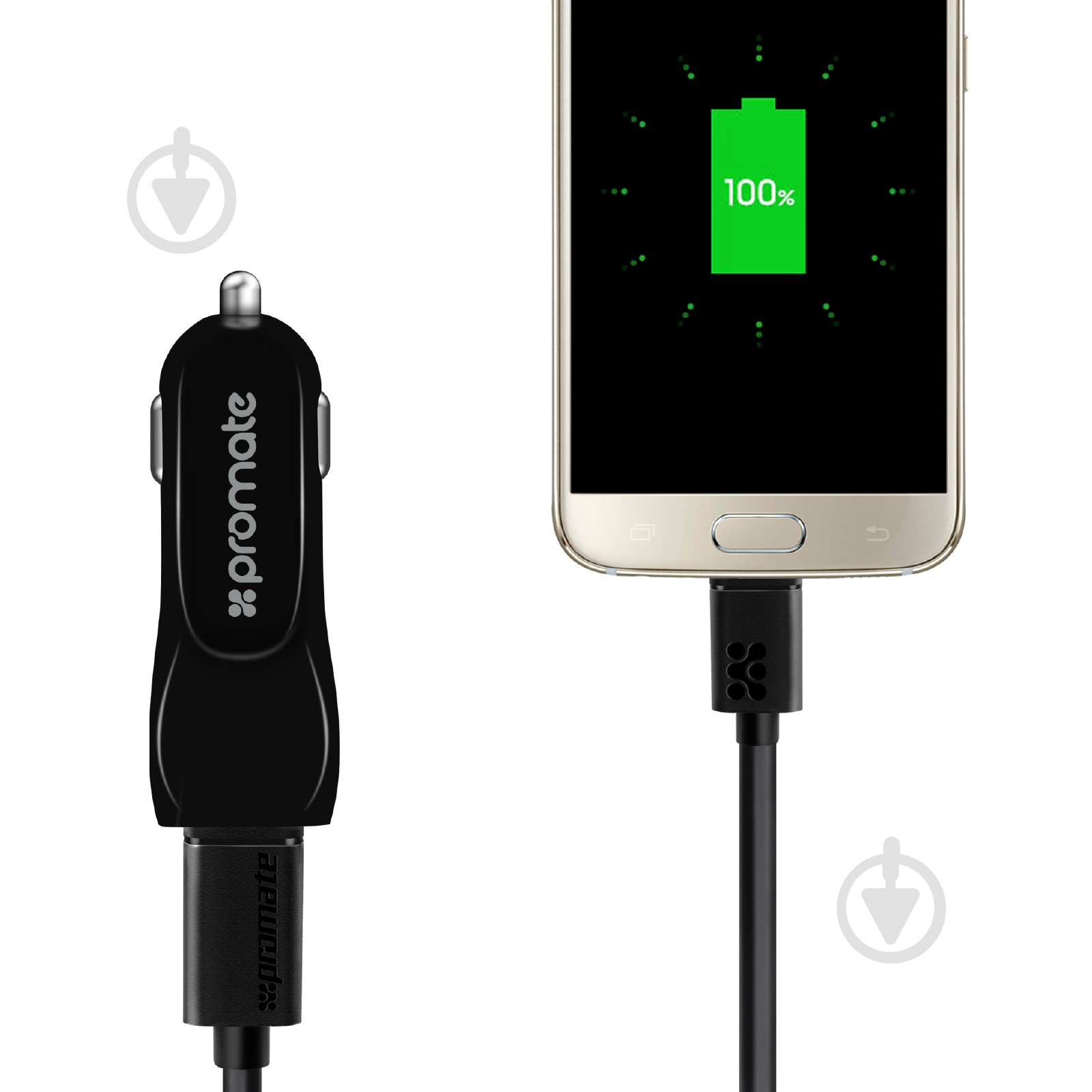 Зарядный комплект Promate ChargMate-EU2 Black + кабель Micro-USB 1.2 м + сетевое ЗУ 2.1 A - фото 8