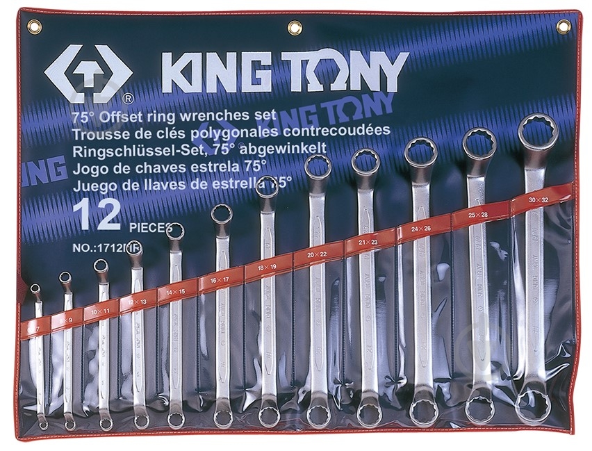 Набір ключів накидних KING TONY 12 шт. (6-32 мм) 1712MR - фото 1 Набір ключів накидних KING TONY 12 шт. (6-32 мм) 1712MR - фото 1