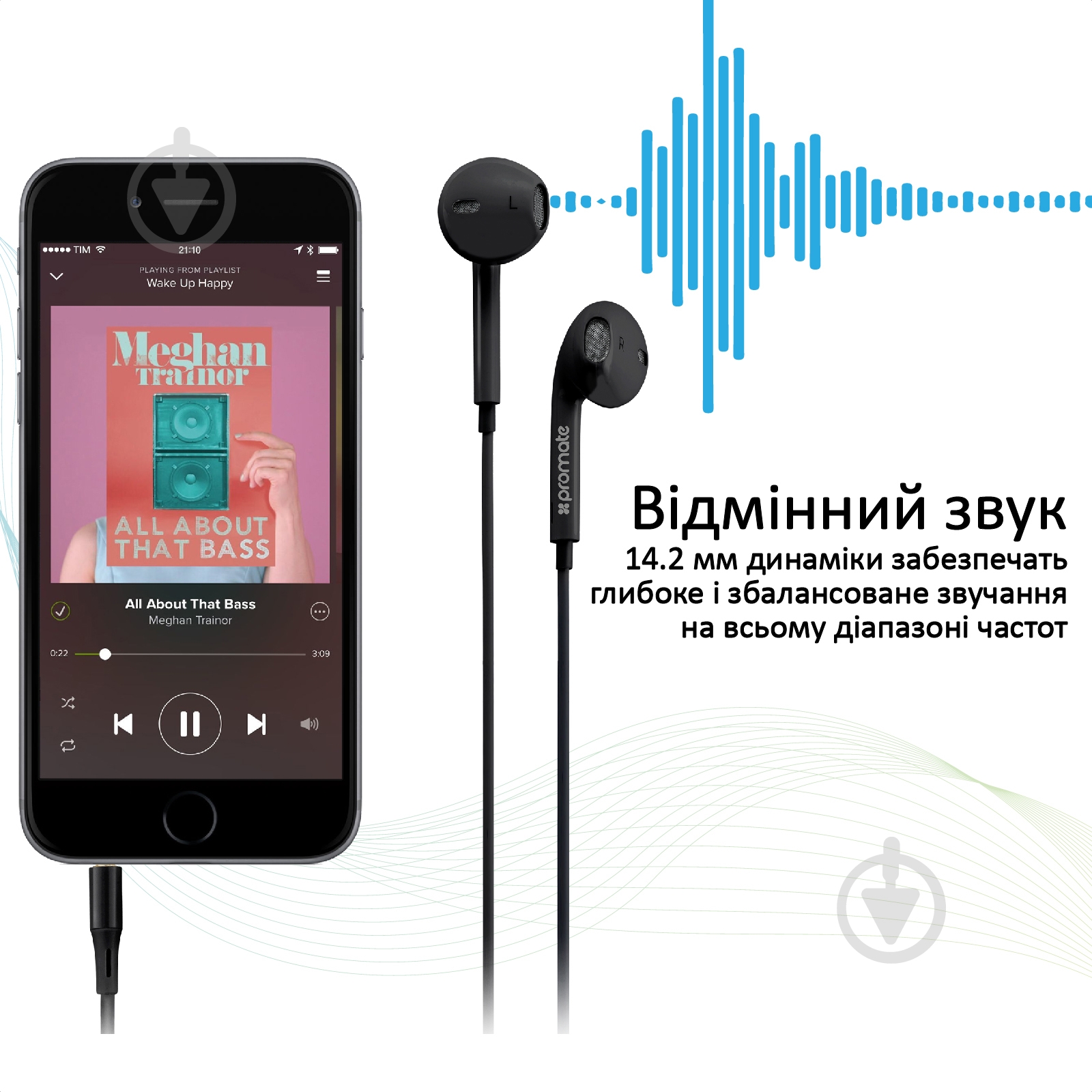Наушники Promate gearPod-iS2 black (gearpod-is2.black) - фото 3