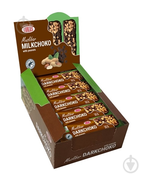 Батончик Лукас Муслибар Darkchoko с арахисом 25 г - фото 2
