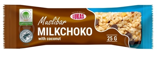Батончик Лукас Мuslibar Milkchoko с кокосом 25 г - фото 1
