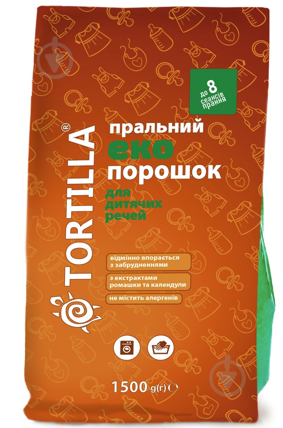 Пральний порошок для машинного та ручного прання TORTILLA Еко для дитячих речей 1,5 кг - фото 1 Пральний порошок для машинного та ручного прання TORTILLA Еко для дитячих речей 1,5 кг - фото 1
