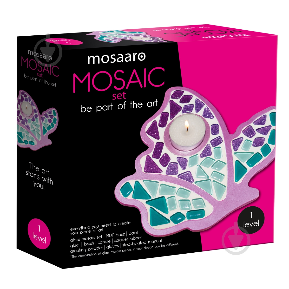 Мозаика Mosaaro Подсвечник Бабочка MA1004 - фото 1