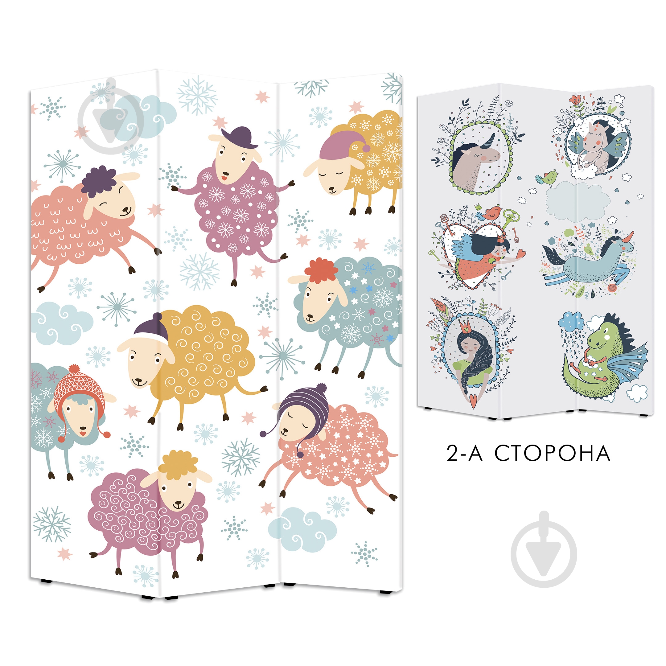 Ширма Теамо Принцесса 2 1750x1180x20 мм разноцветный - фото 1 Ширма Теамо Принцесса 2 1750x1180x20 мм разноцветный - фото 1