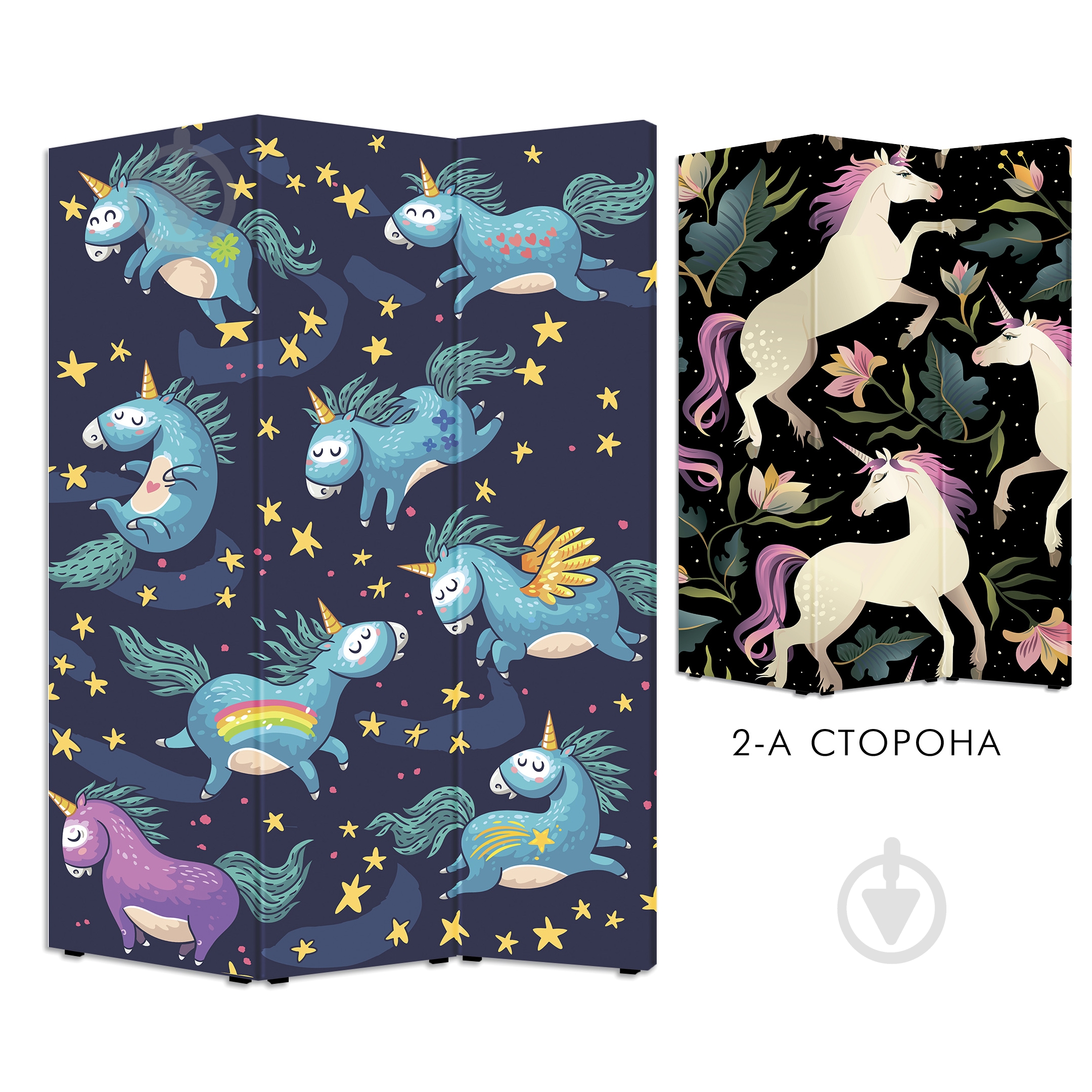 Ширма Теамо Единорожек 2 1750x1180x20 мм разноцветный - фото 1