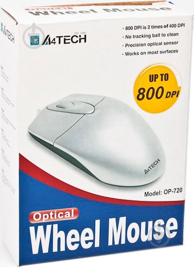 Миша A4Tech OP-720 PS/2 Silver - фото 4