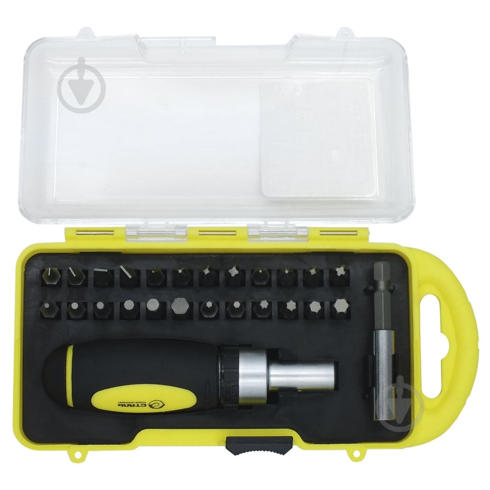 Отвертка Сталь реверсивная с трещоткой и набором бит 26 шт (49095) 102724 - фото 2