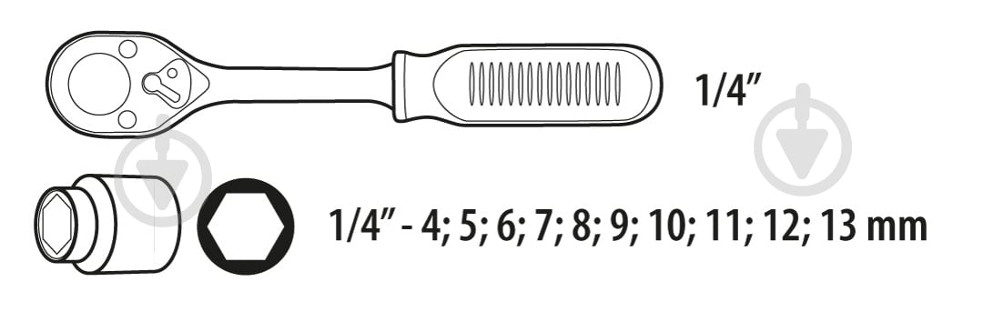 Набор головок Topex   11 шт. 38D650 - фото 2