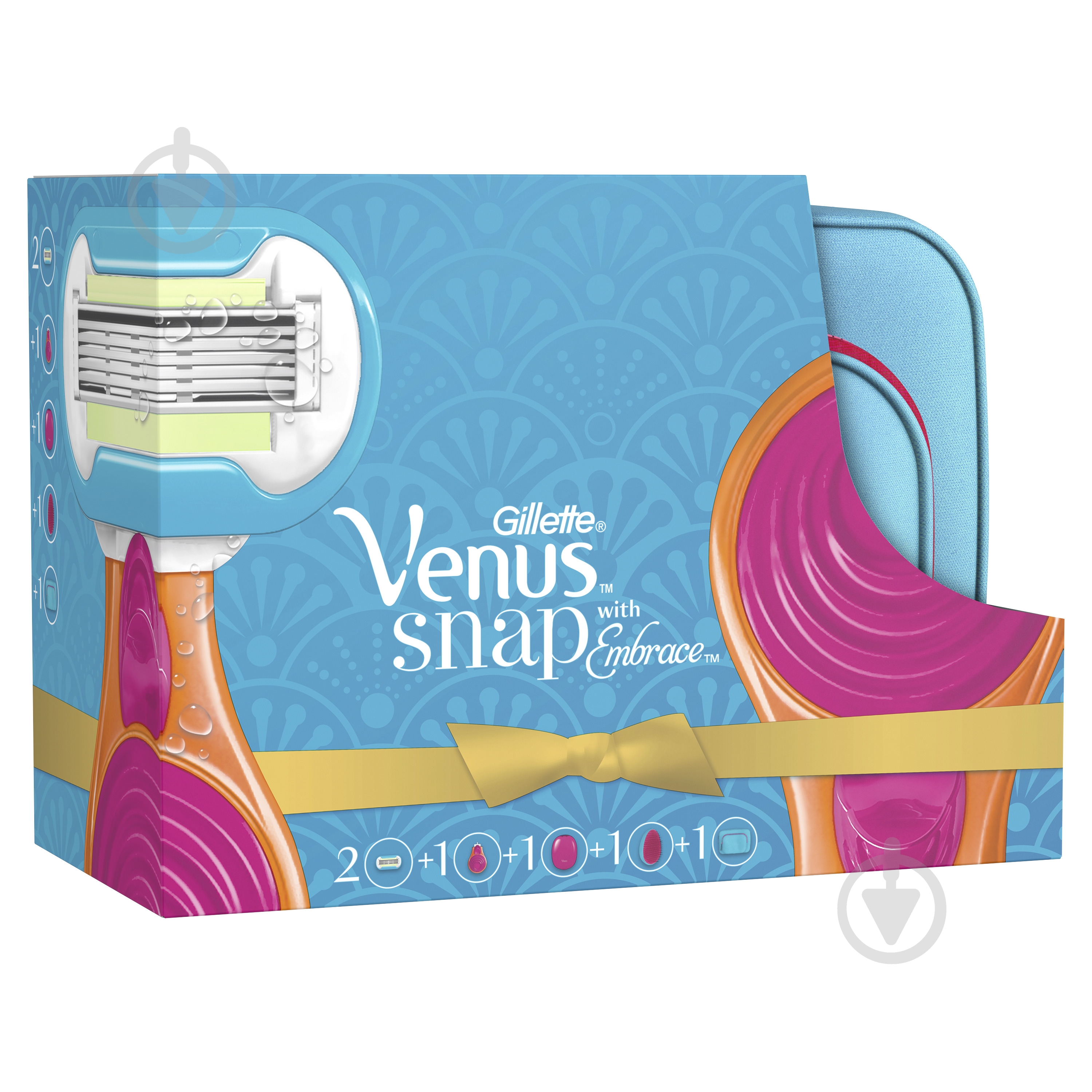 Подарочный набор для женщин Gillette Venus Подарочный набор бритва Venus Snap + 2 кассеты + расческа + косметичка - фото 2 Подарочный набор для женщин Gillette Venus Подарочный набор бритва Venus Snap + 2 кассеты + расческа + косметичка - фото 2