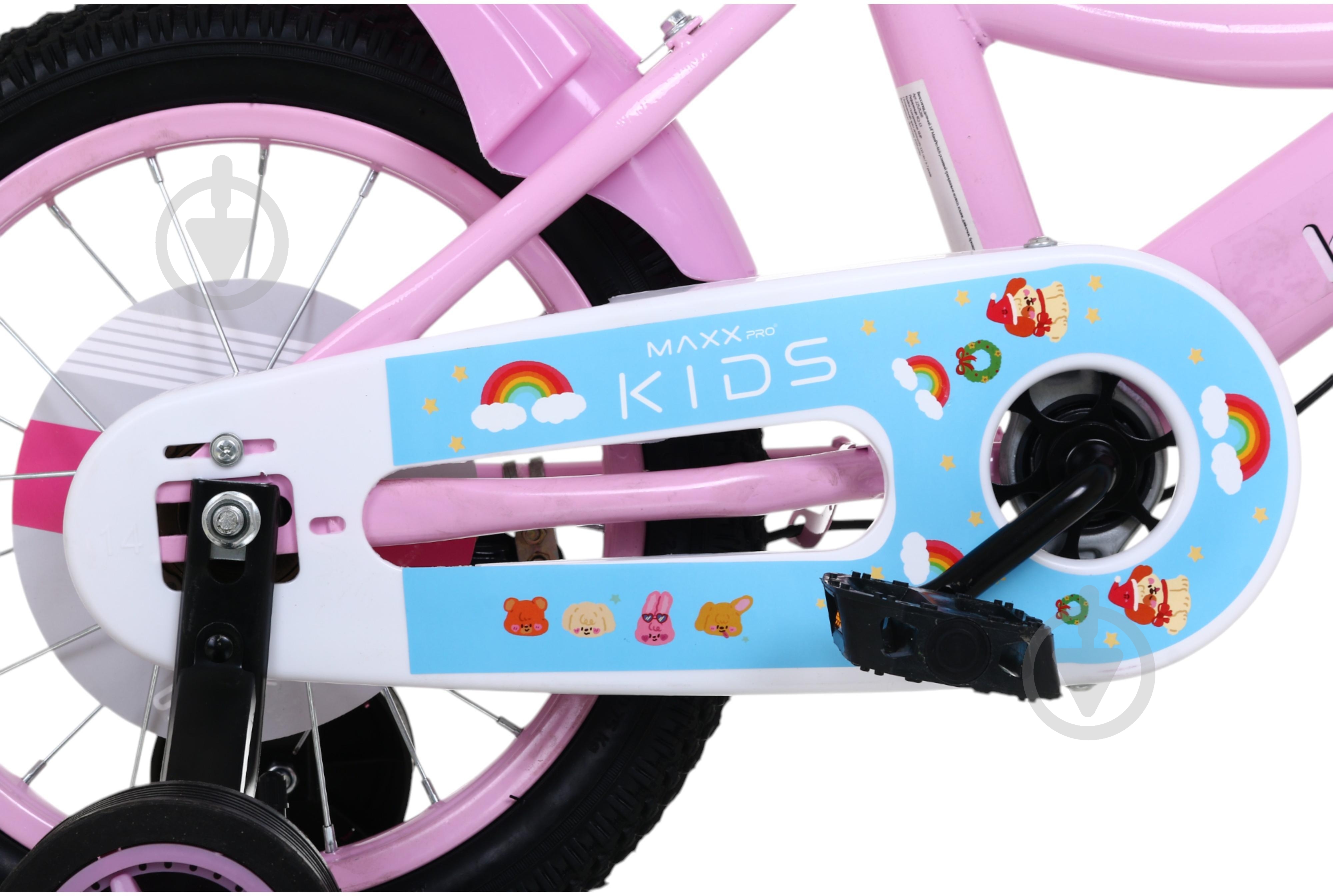 Велосипед дитячий MaxxPro kids 14' KQ-13 з кошиком рожевий - фото 6