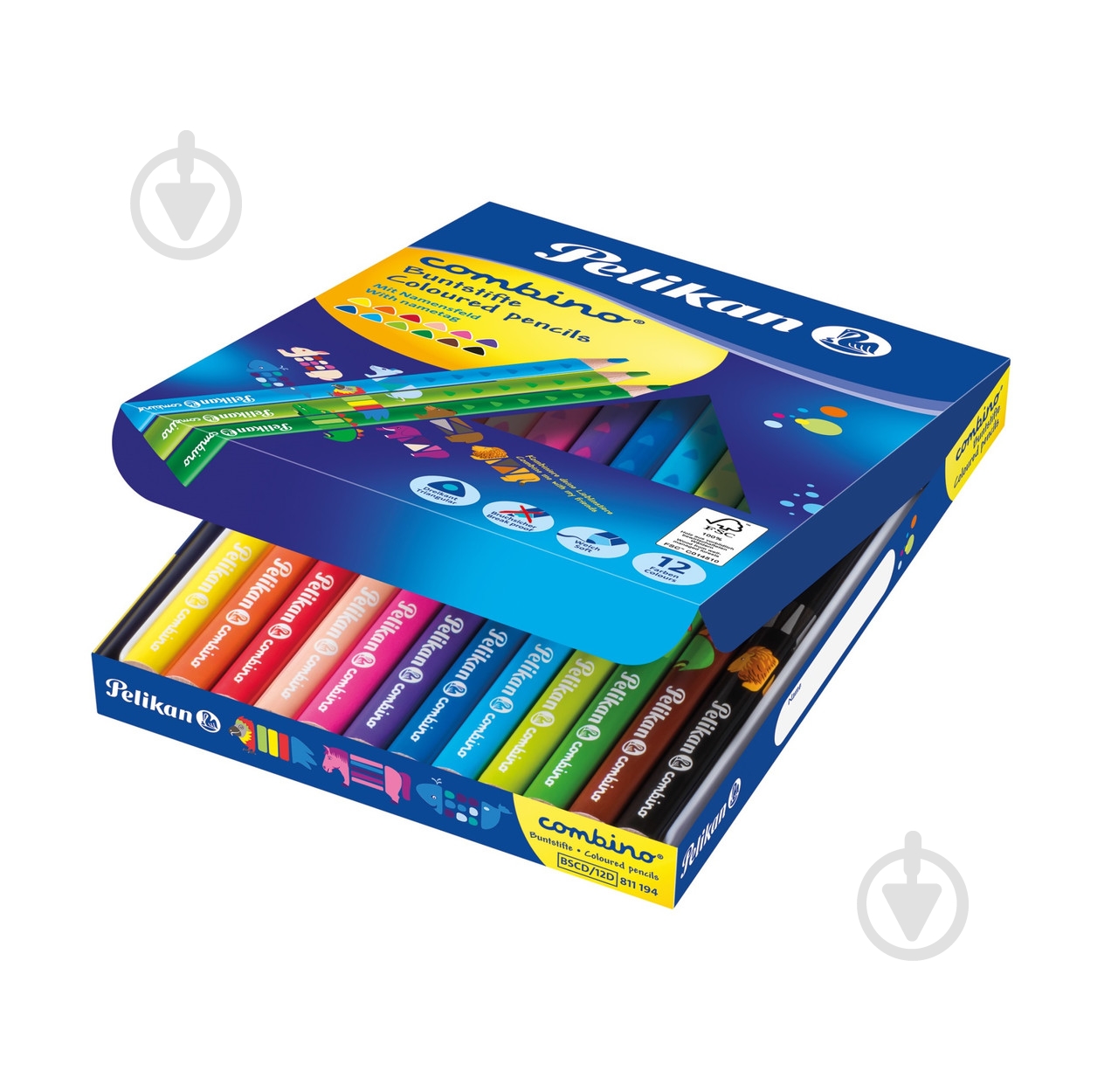 Олівці кольорові Combino 12 шт. потовщені з малюнками-трансформерами 811194 Pelikan - фото 2 Олівці кольорові Combino 12 шт. потовщені з малюнками-трансформерами 811194 Pelikan - фото 2