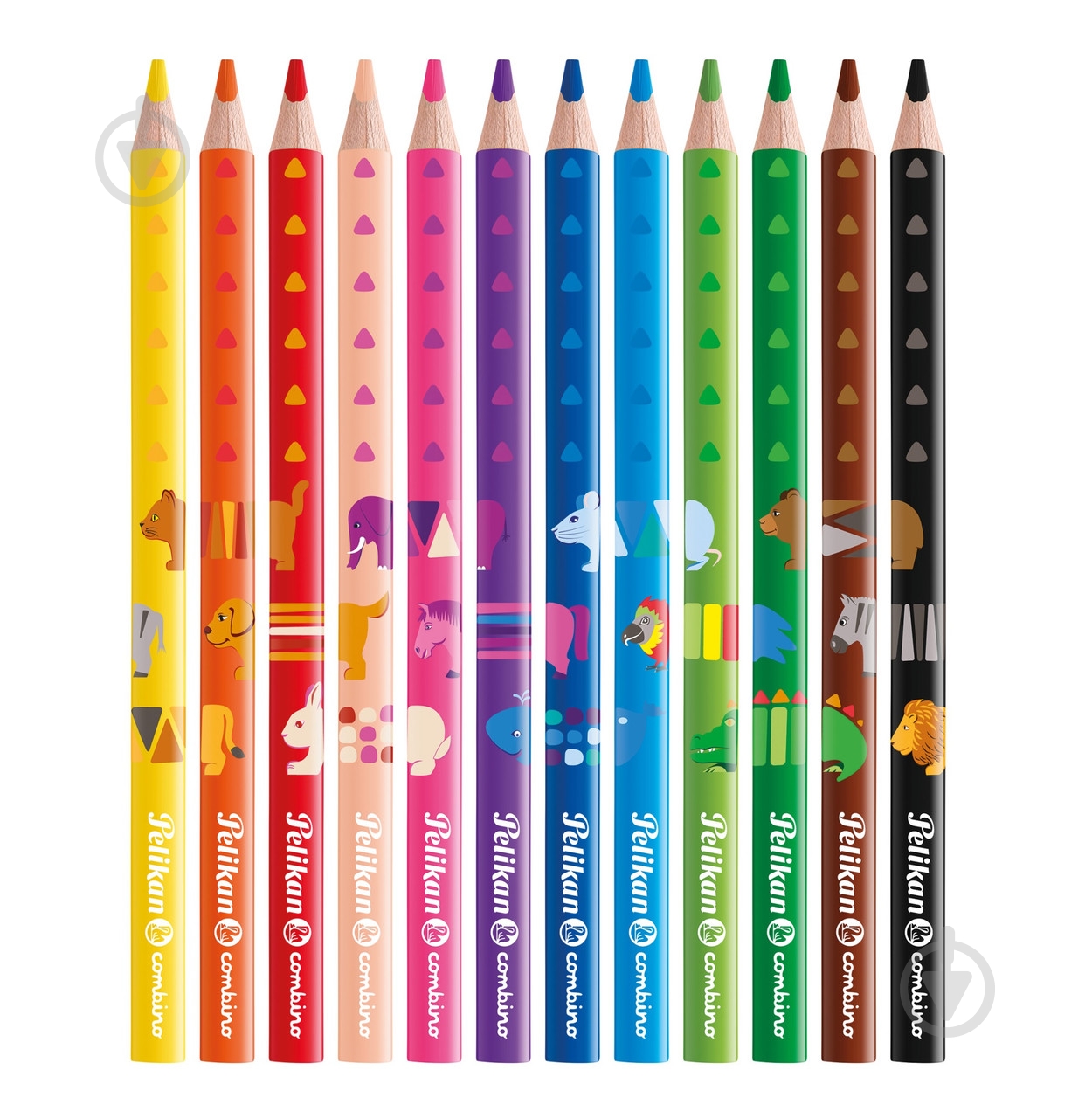 Олівці кольорові Combino 12 шт. потовщені з малюнками-трансформерами 811194 Pelikan - фото 3 Олівці кольорові Combino 12 шт. потовщені з малюнками-трансформерами 811194 Pelikan - фото 3