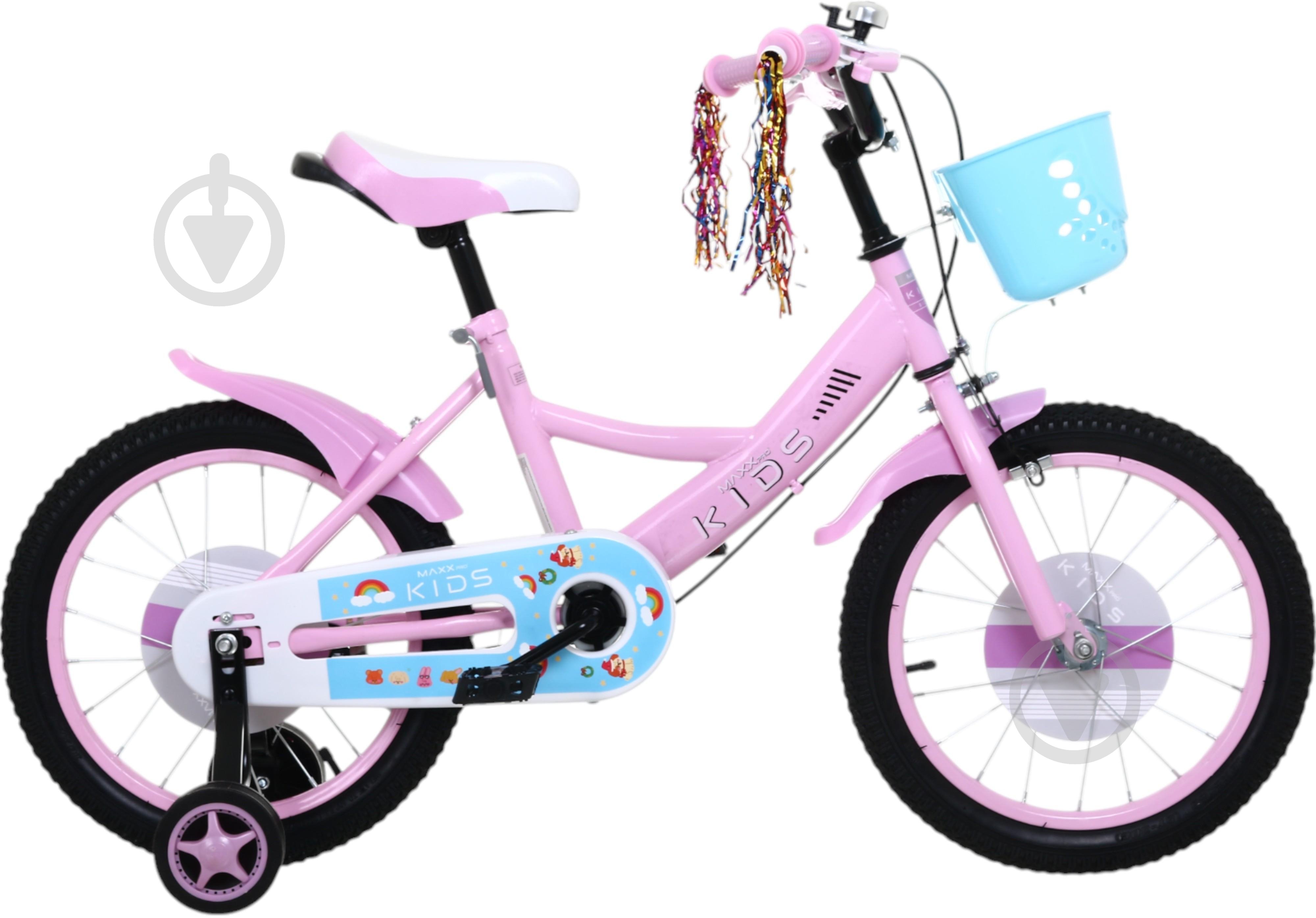 Велосипед дитячий MaxxPro kids 16' KQ-13 з кошиком рожевий - фото 2