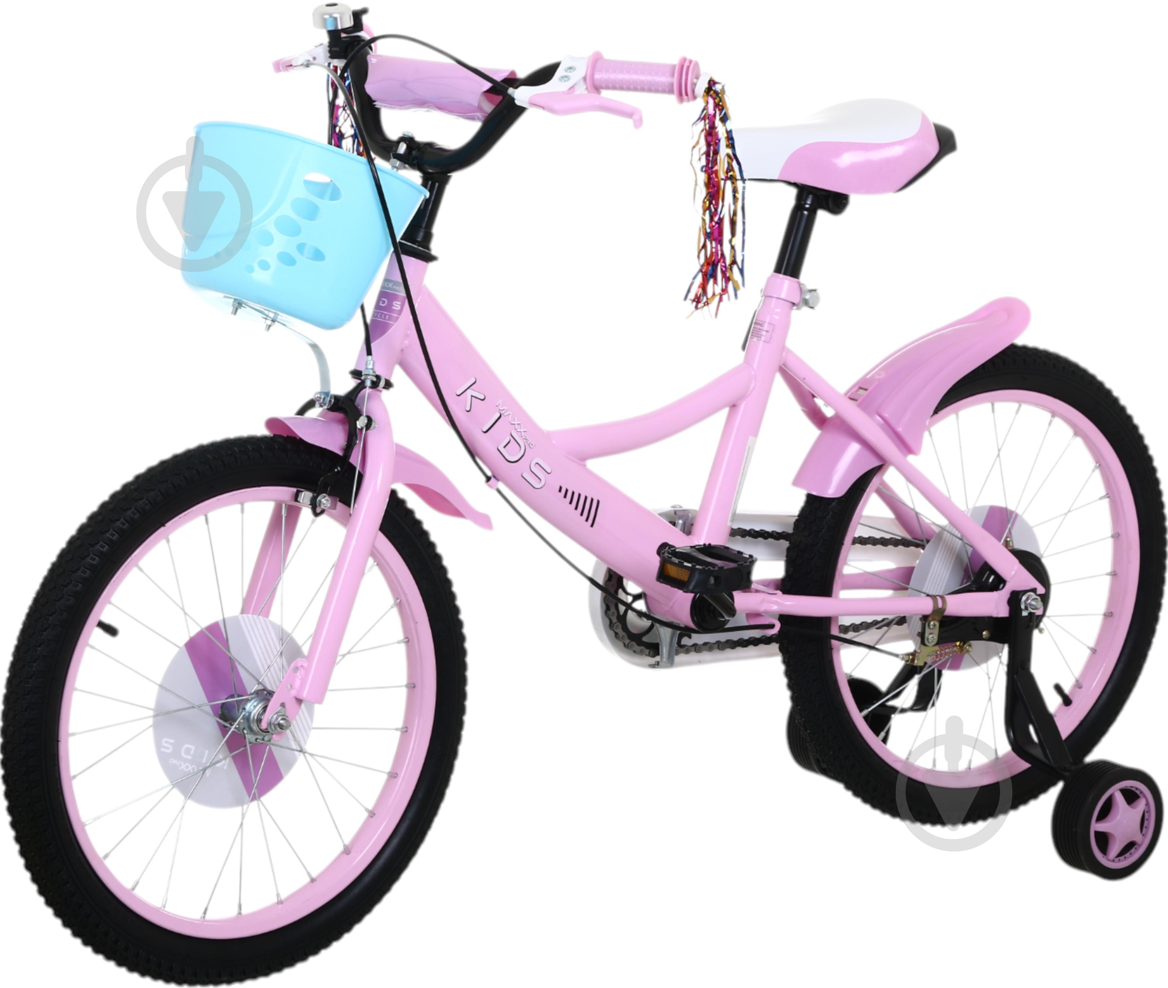 Велосипед дитячий MaxxPro kids 18' KQ-13 з кошиком рожевий - фото 1
