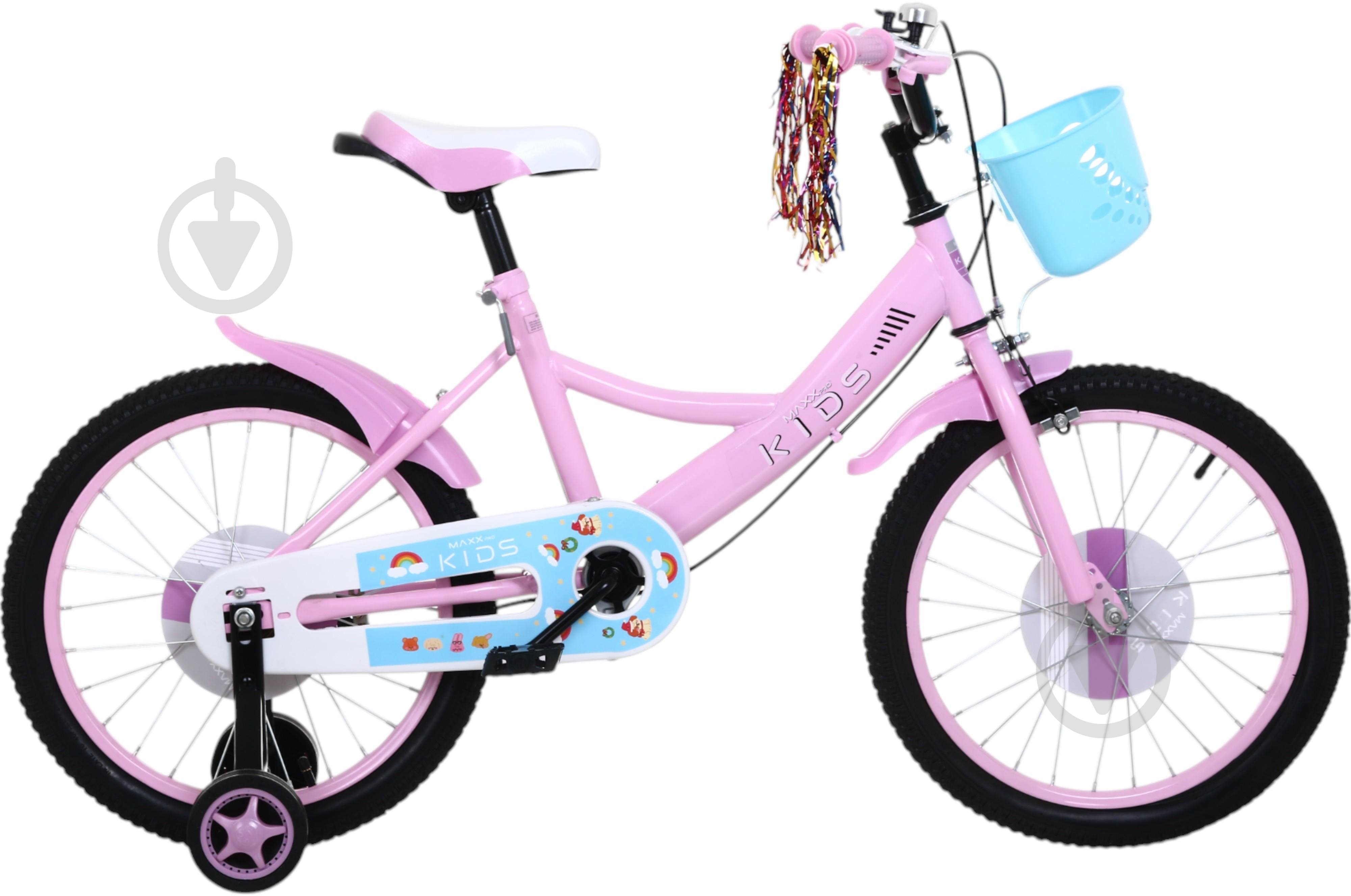 Велосипед дитячий MaxxPro kids 18' KQ-13 з кошиком рожевий - фото 2