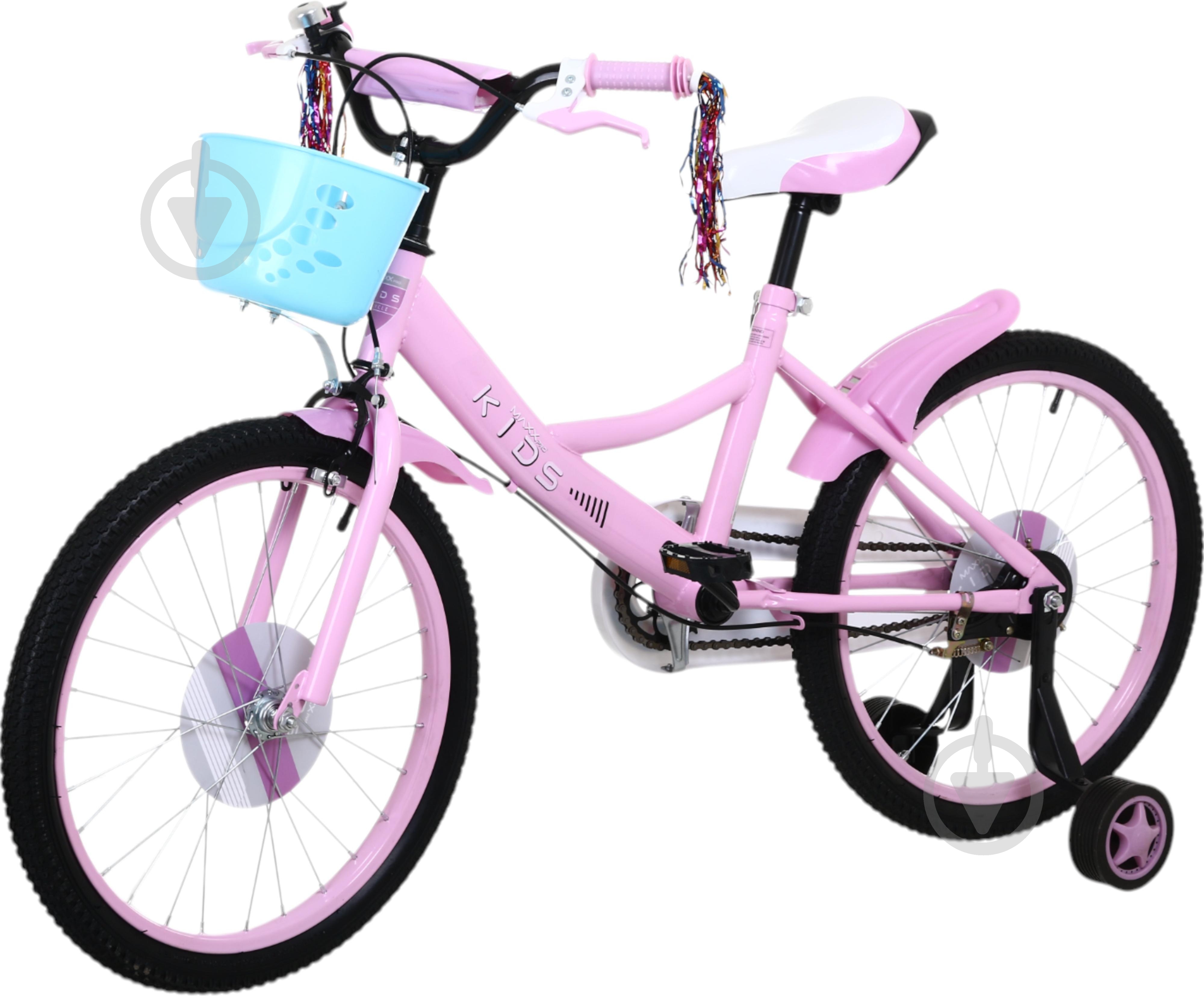 Велосипед дитячий MaxxPro kids 20' KQ-13 з кошиком рожевий - фото 1