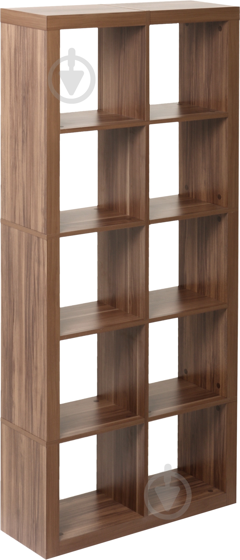 Стеллаж двухсторонний Inteo Кубус МИКС 2x5 792x792x1854 мм орех - фото 1