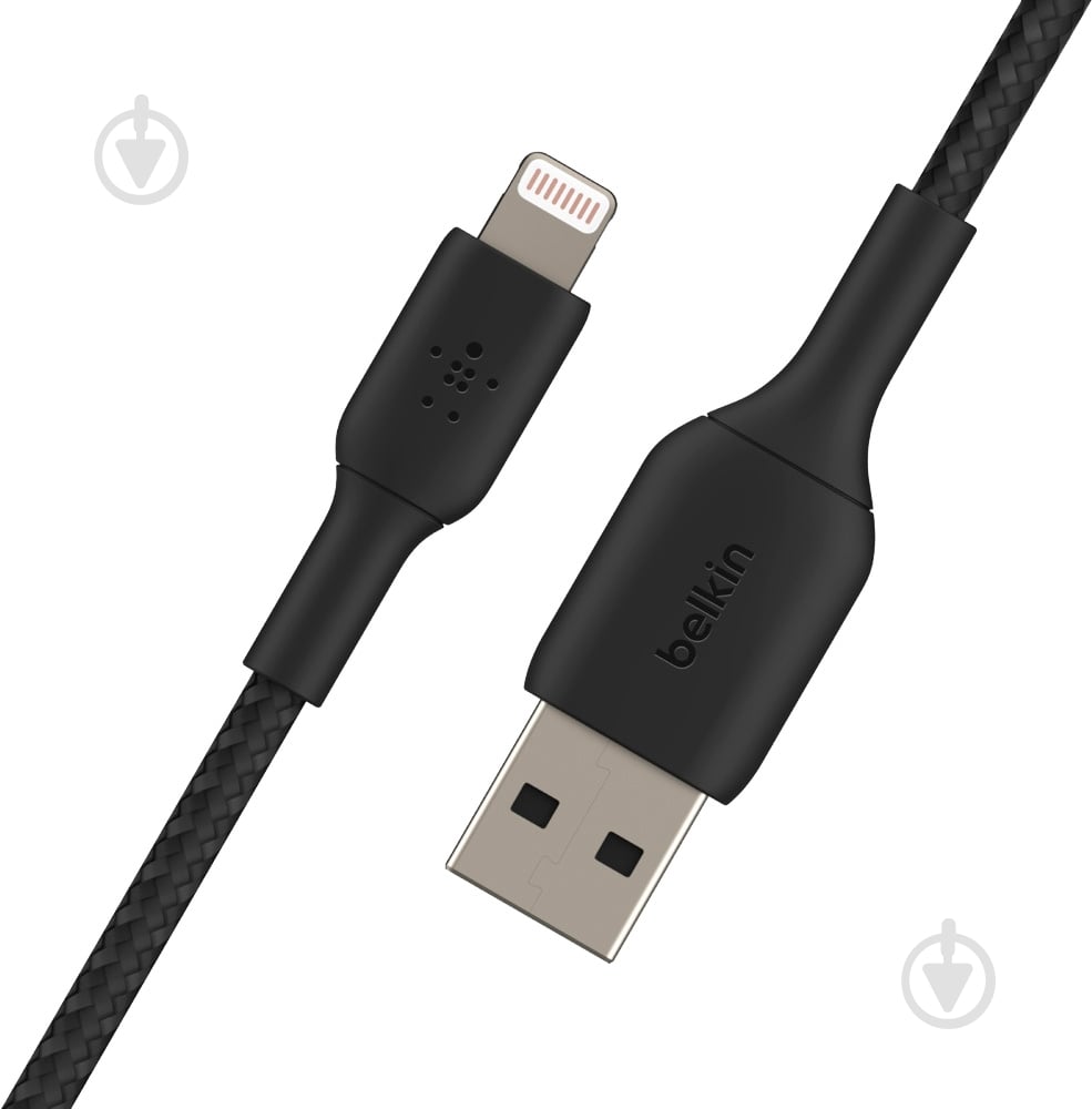 Кабель Belkin USB-A - Lightning BRAIDED 2 м черный (CAA002BT2MBK) - фото 5 Кабель Belkin USB-A - Lightning BRAIDED 2 м черный (CAA002BT2MBK) - фото 5