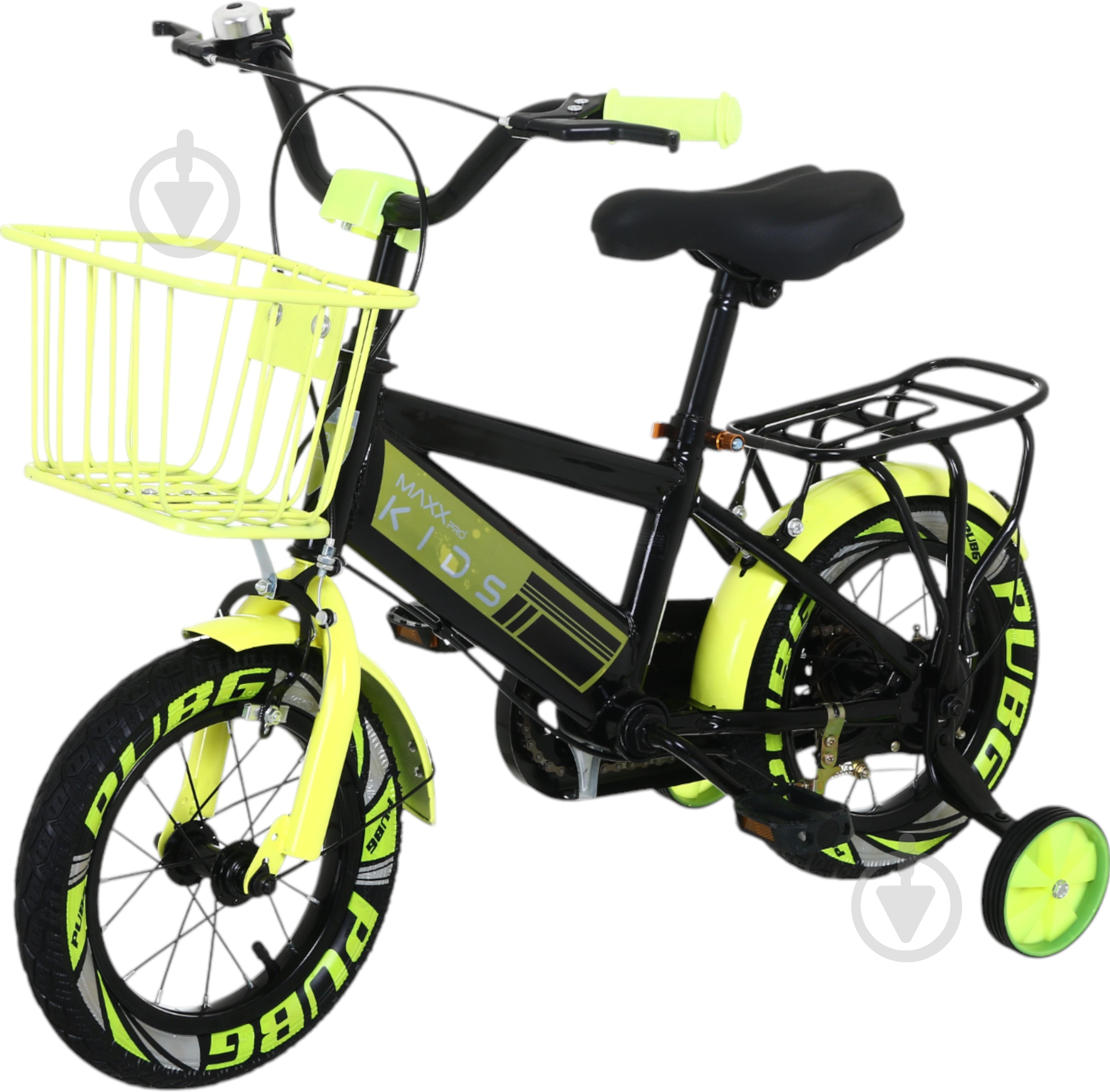 ᐉ Велосипед дитячий MaxxPro kids 12' KQ-14 жовто-чорний • Краща
