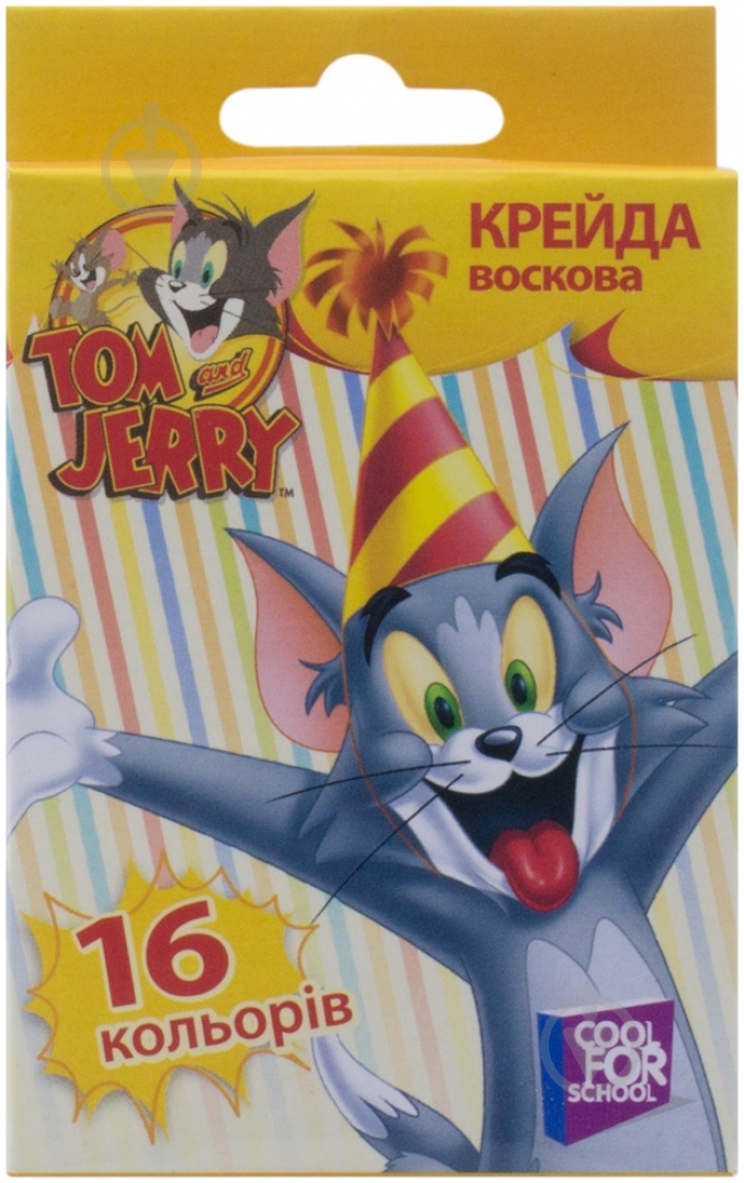 Мел восковый Tom and Jerry 16 цветов Cool For School - фото 1