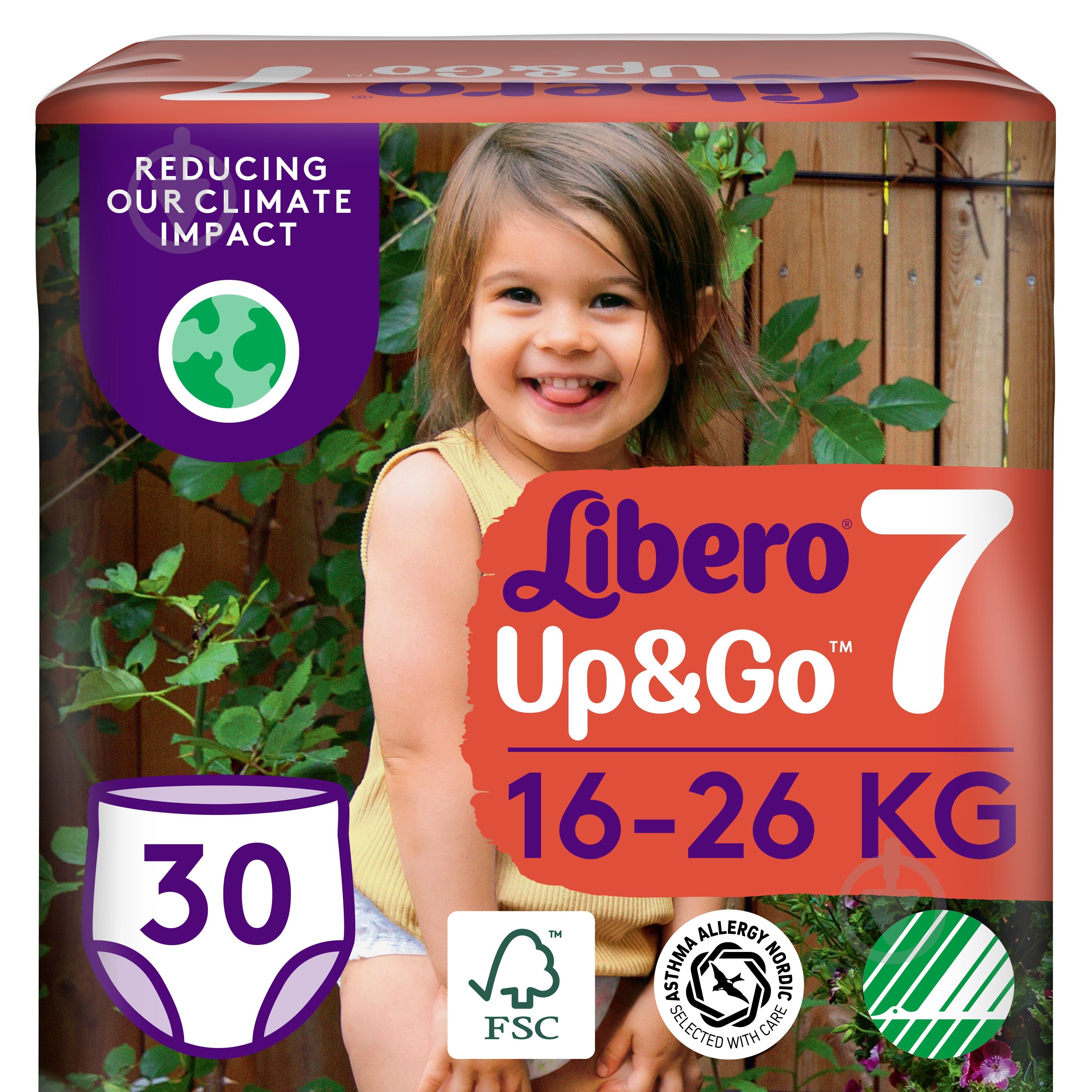 Підгузки-трусики Libero Up&Go 7 16-26 кг 30 шт. - фото 1 Підгузки-трусики Libero Up&Go 7 16-26 кг 30 шт. - фото 1