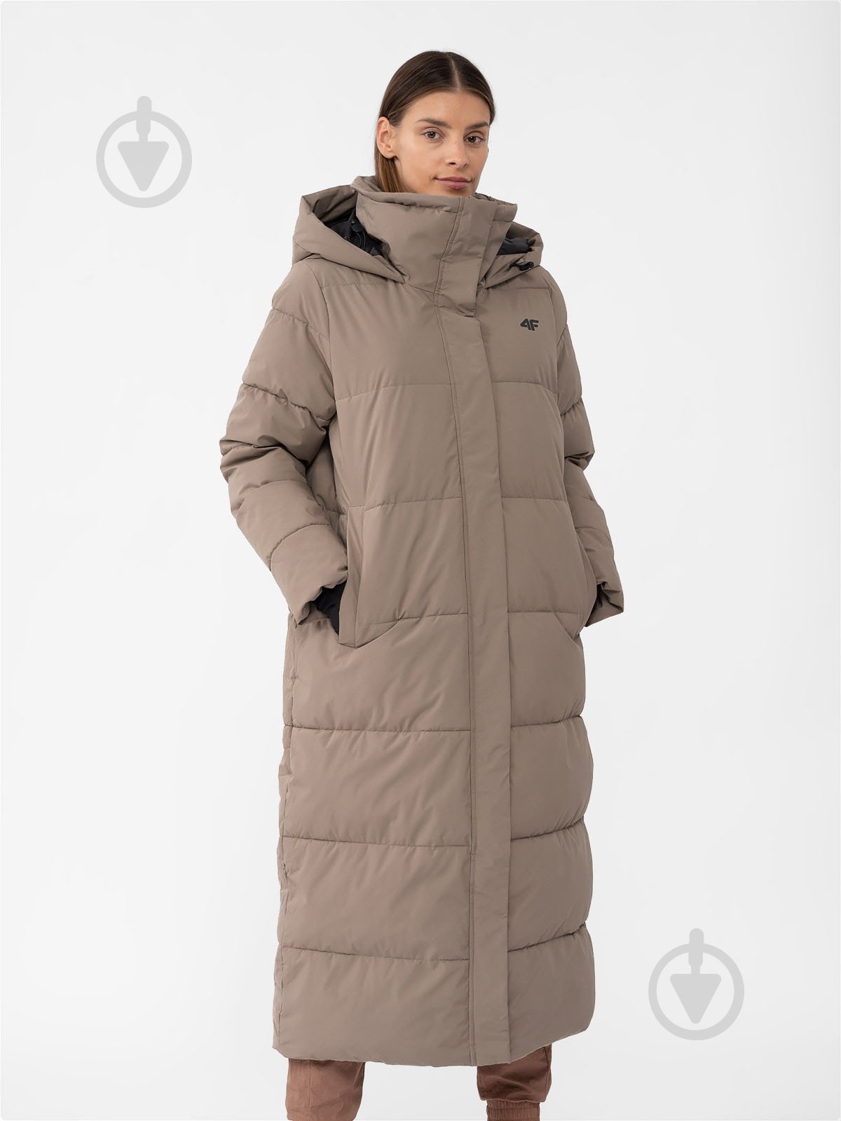 Куртка женская 4F DOWN JACKET F237 4FAW23TDJAF237-82S р.XL коричневая - фото 1
