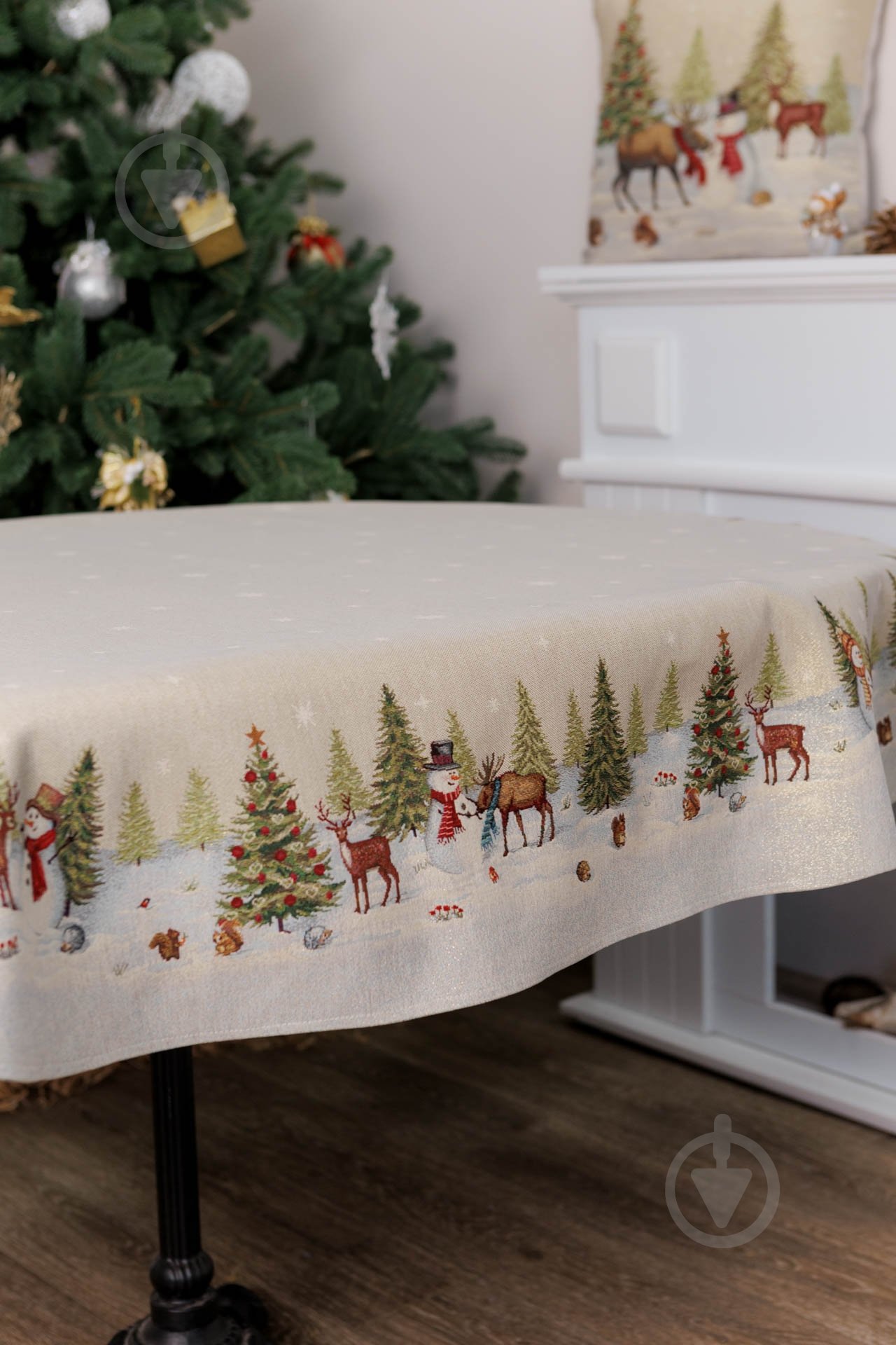 Скатерть овальная "Зимний лес" 136x180 см La Nuit - фото 3 Скатерть овальная "Зимний лес" 136x180 см La Nuit - фото 3