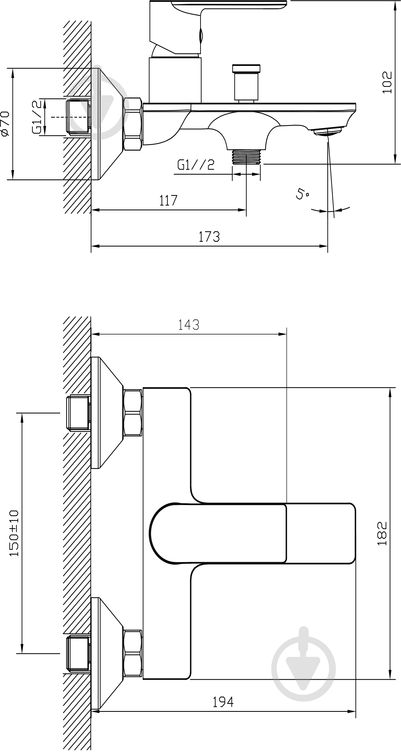 Смеситель для ванны ScandiSPA LOKI хром - фото 7