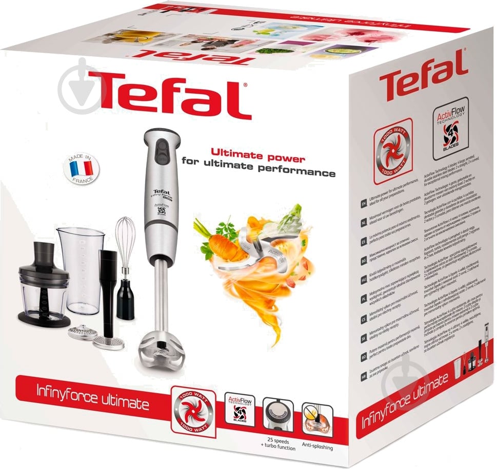 Блендер погружной Tefal INFINY FORCE ULTIMATE HB877D38 нержавеющая сталь - фото 4