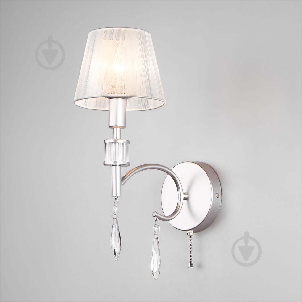 ВИТРИНА! Бра Strotskis Capri 1x40 Вт E14 серебро 60092/1 - фото 1