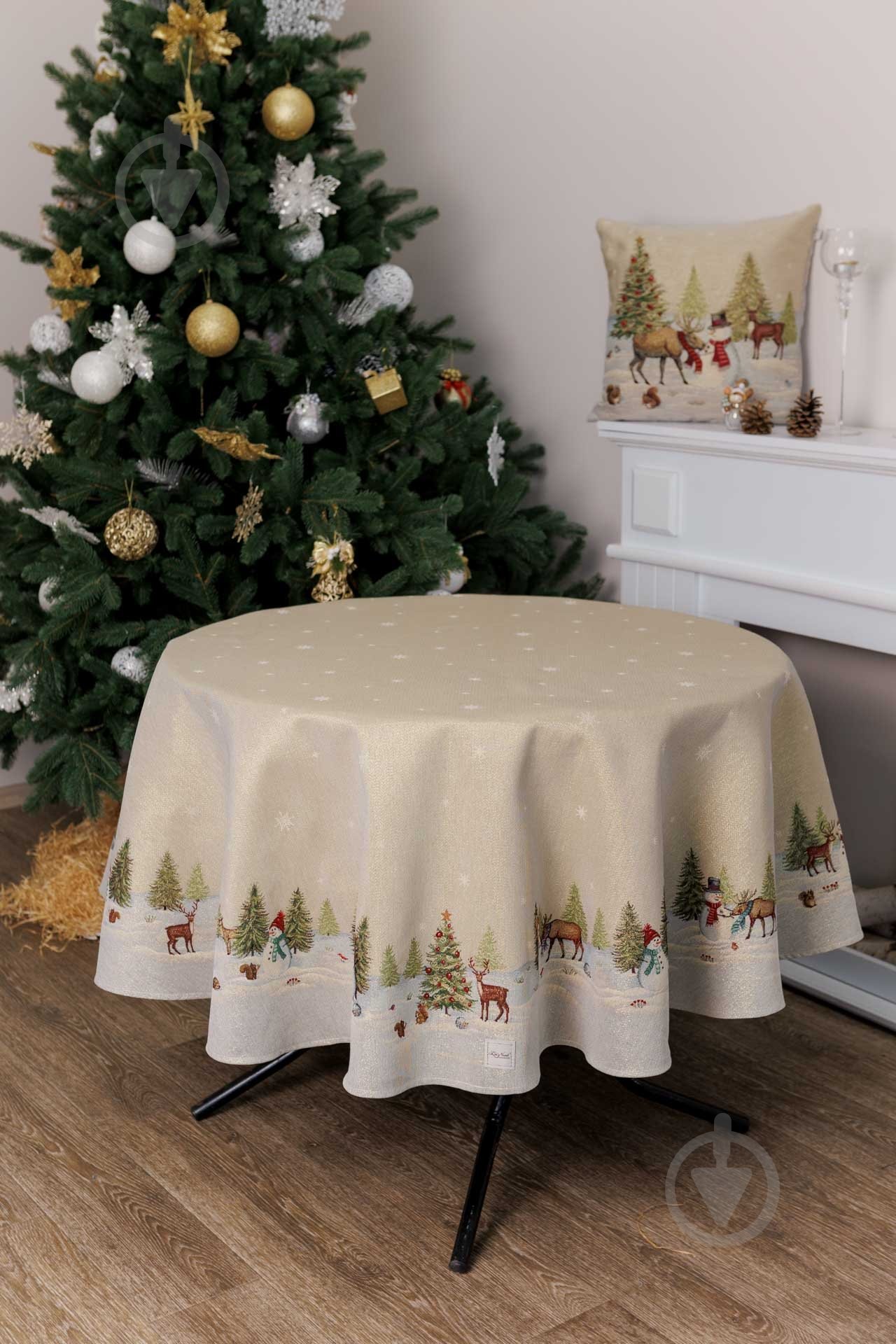 Скатертина кругла Зимовий ліс Ø 160 см La Nuit - фото 5 Скатертина кругла Зимовий ліс Ø 160 см La Nuit - фото 5