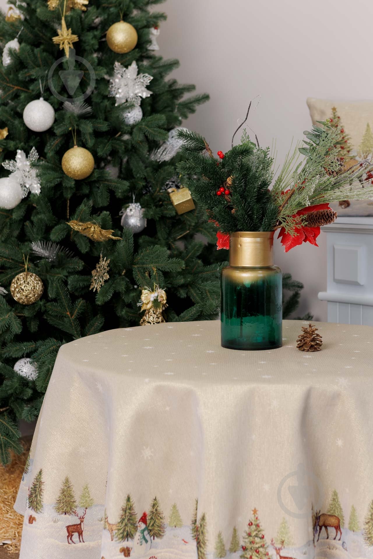 Скатертина кругла Зимовий ліс Ø 160 см La Nuit - фото 4 Скатертина кругла Зимовий ліс Ø 160 см La Nuit - фото 4