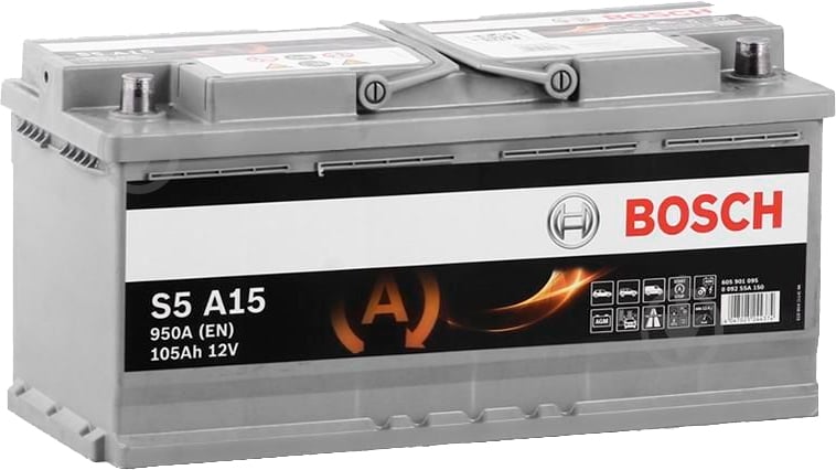 Акумулятор автомобільний Bosch S5 A15 105А 12 B «+» праворуч - фото 1