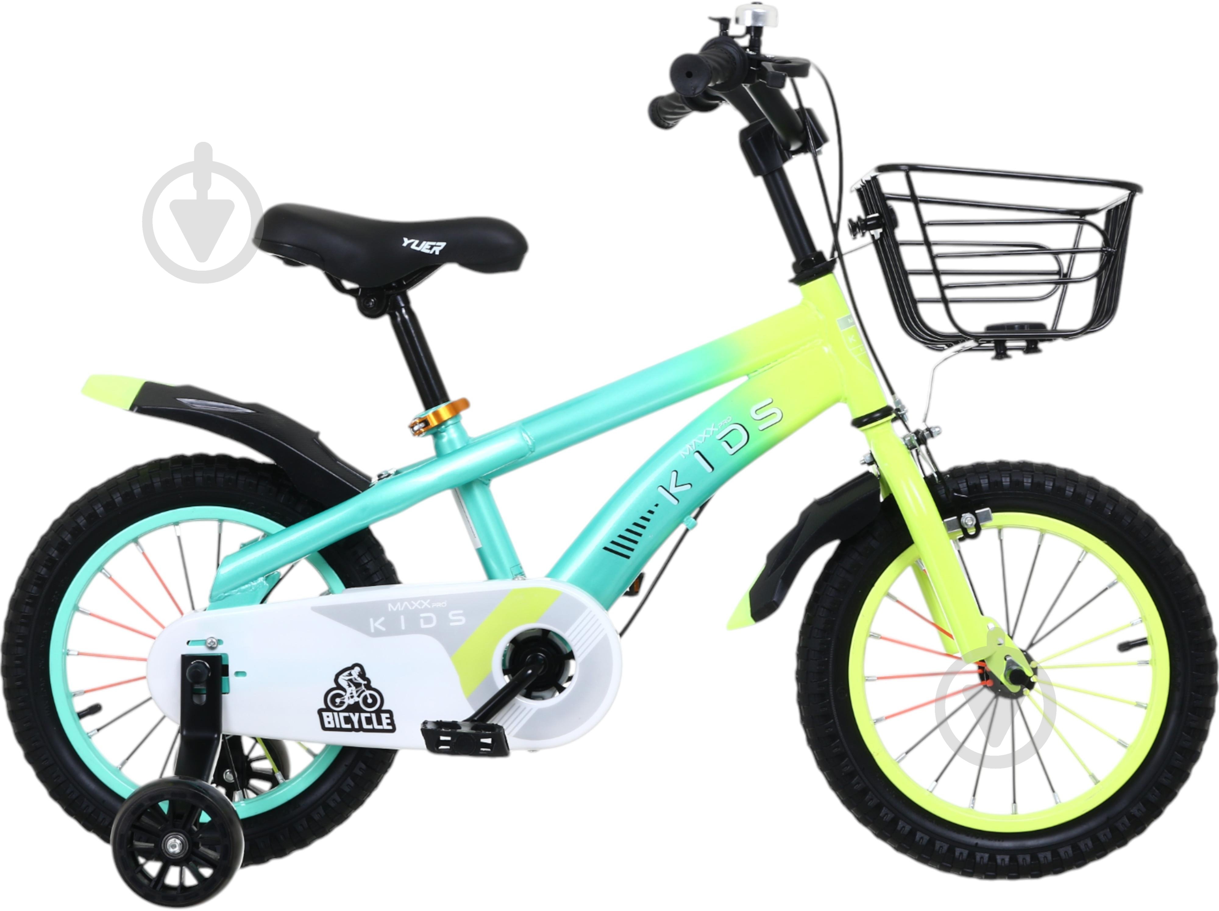Велосипед дитячий MaxxPro kids 14' KQ-23 блакитний із жовтим - фото 2