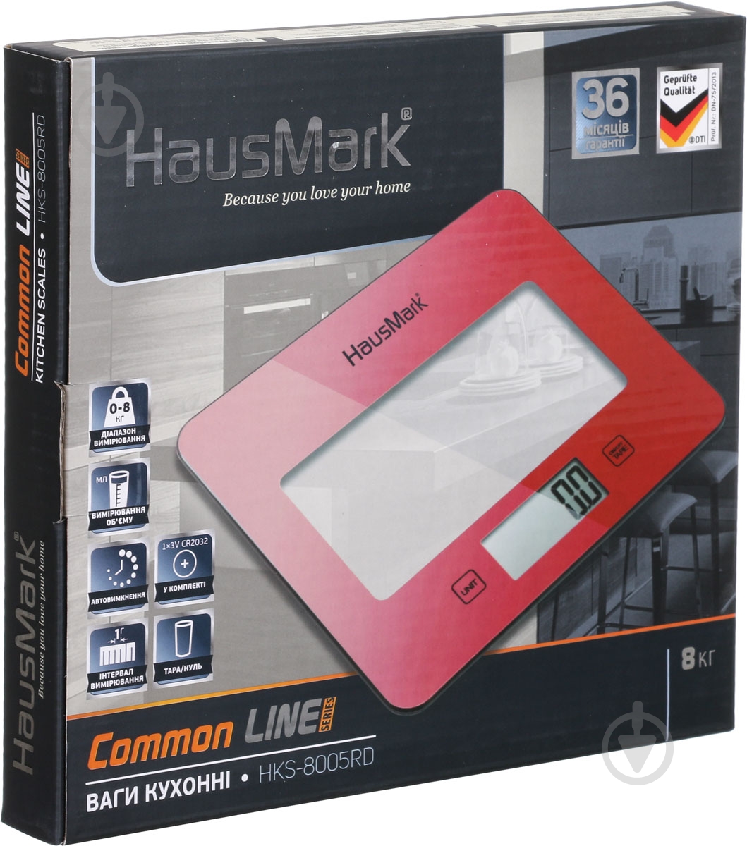 Весы кухонные HausMark HKS-8005RD - фото 3